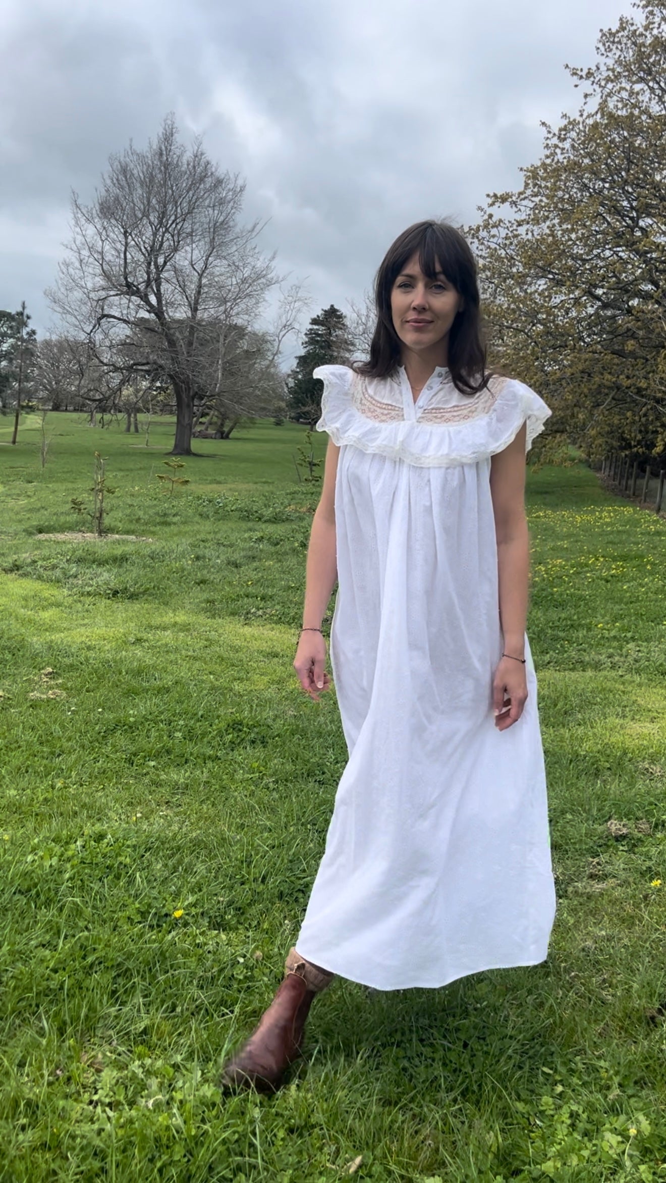 SMALL RESTOCK - 100% RECYCLED COTTON - REVERIE DRESS WHITE