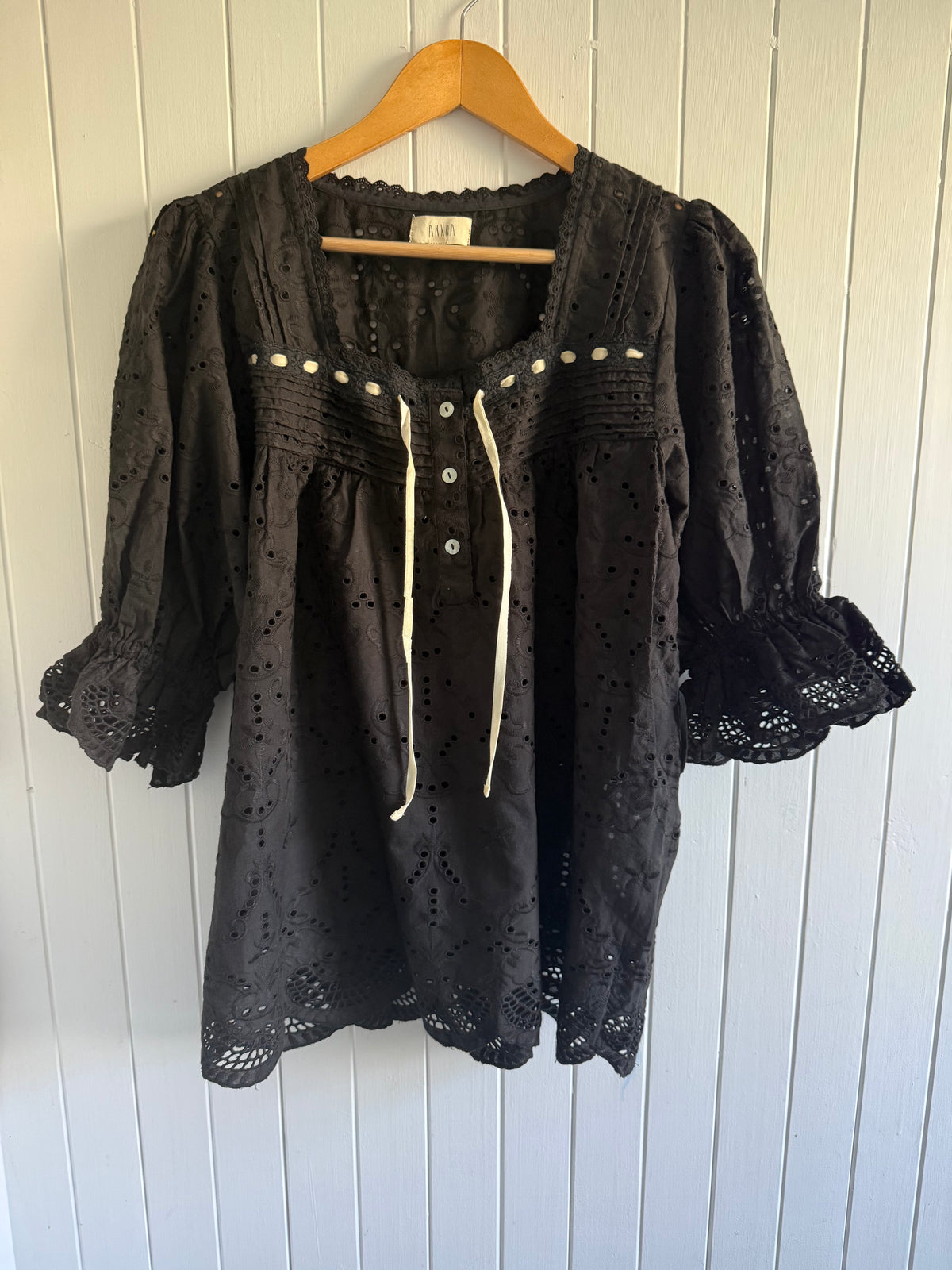 PRELOVED - MORNING SONG BLOUSE BLACK M