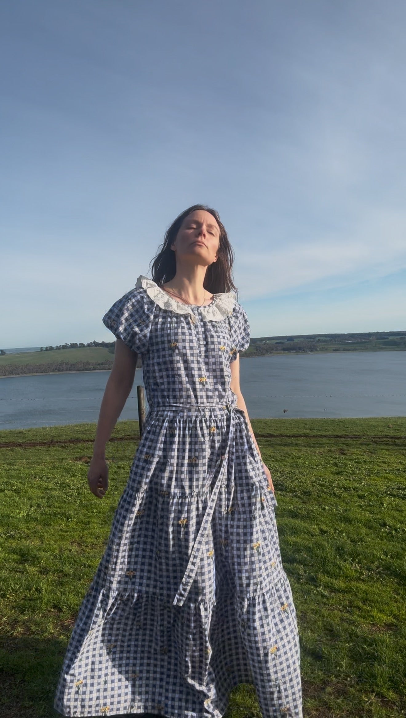 100% RECYCLED COTTON - DELPHINIUM BLUE GINGHAM