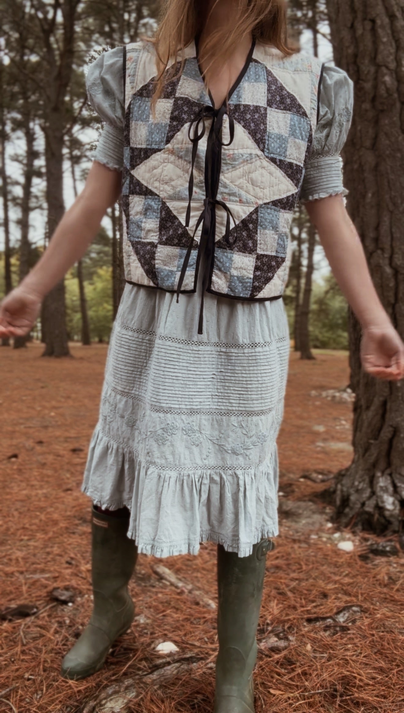 ONE OF A KIND REWORKED PATCHWORK VEST S-L