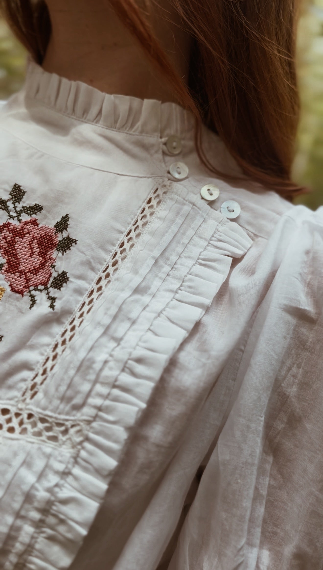 PREORDER PAULINA WHITE CROSS STITCH COTTON DRESS
