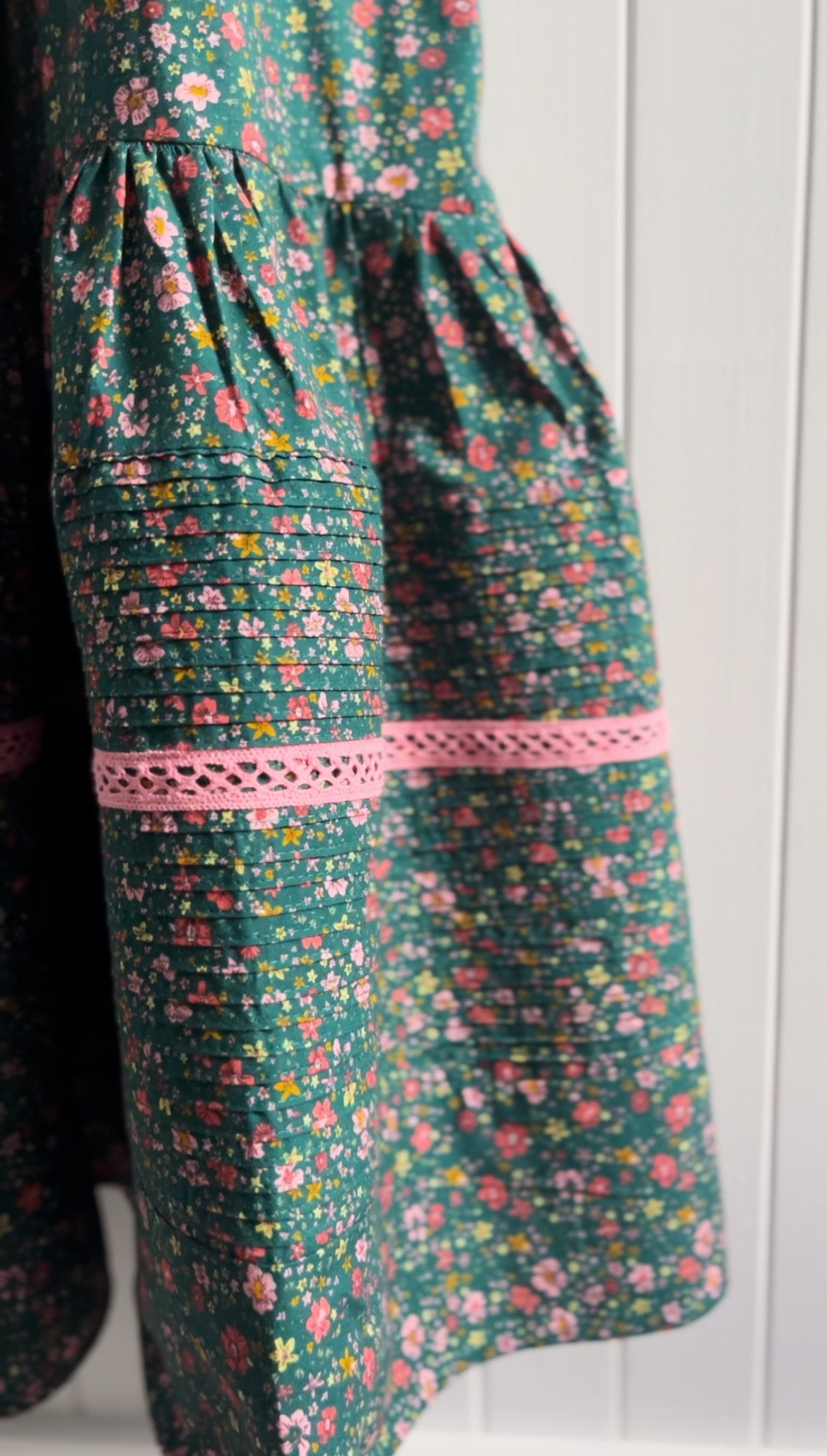 PRELOVED - BRAMWELL DRESS DITSY FLORAL TEAL PINK POPLIN XS (Copy)