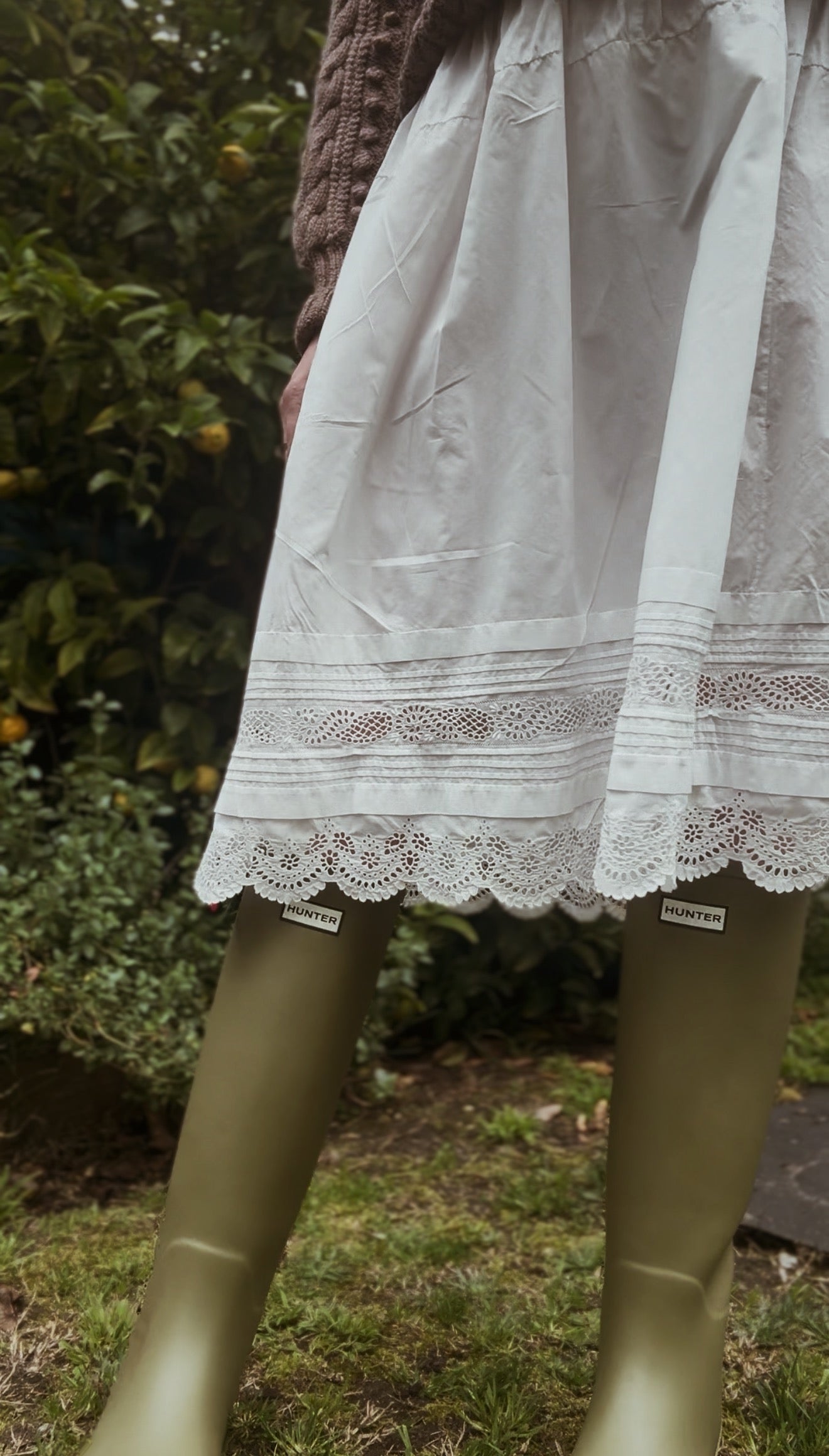 ONE OF A KIND — EARLY 1900s CHRISTENING DRESS REWORKED SKIRT XS-S