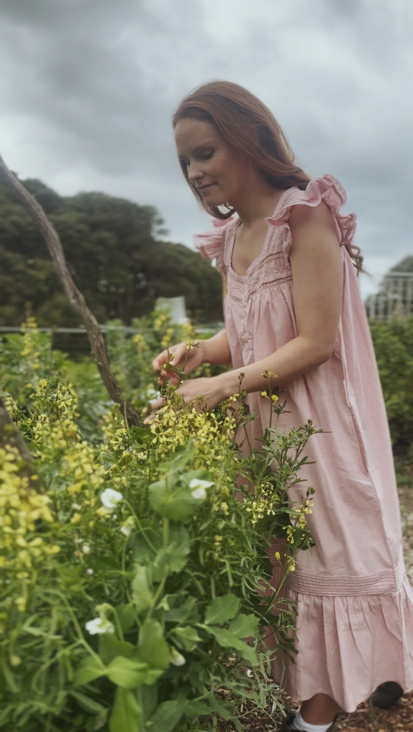 100% RECYCLED COTTON - ALICE DRESS -  PASTEL PINK