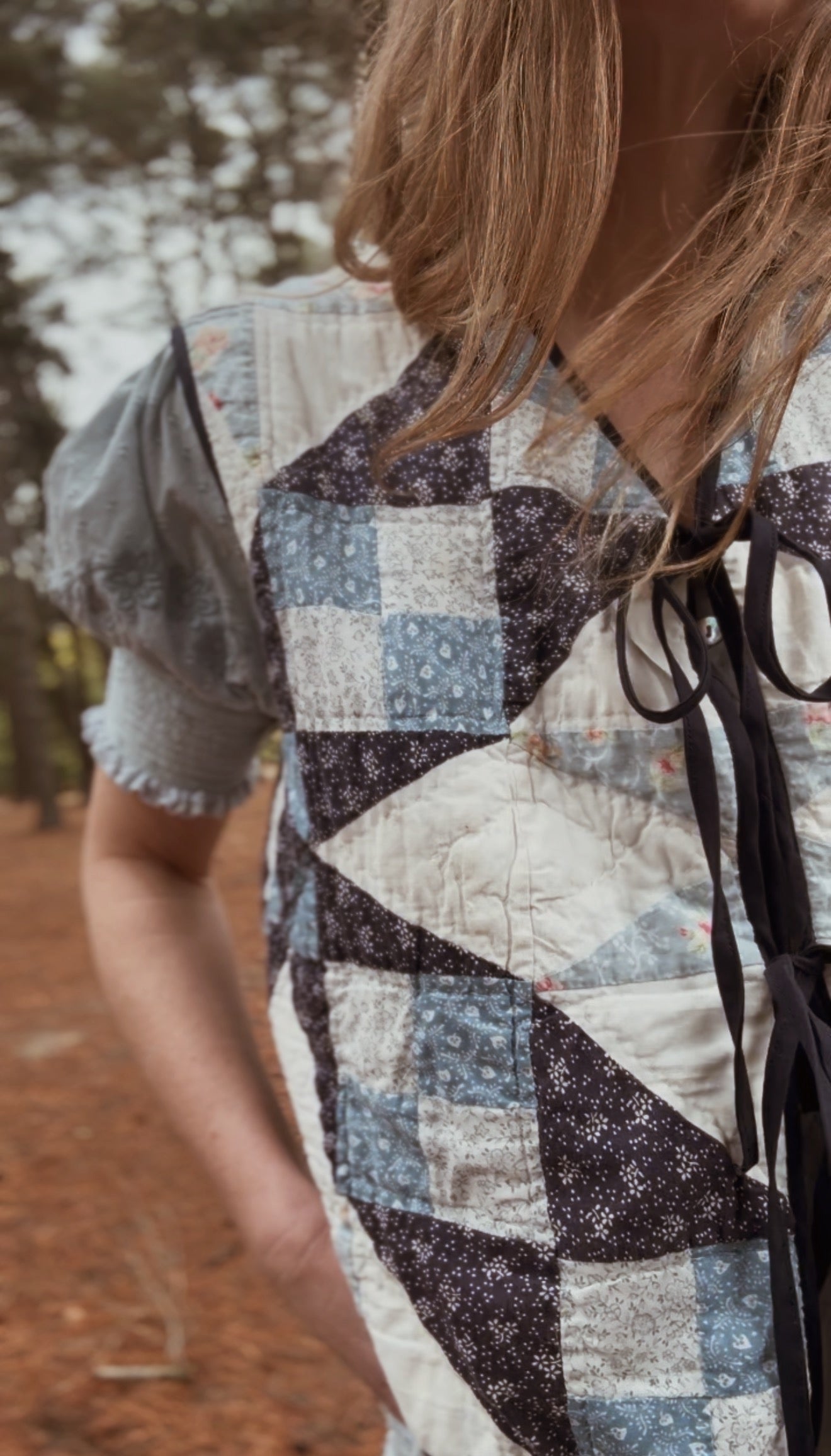 ONE OF A KIND REWORKED PATCHWORK VEST S-L