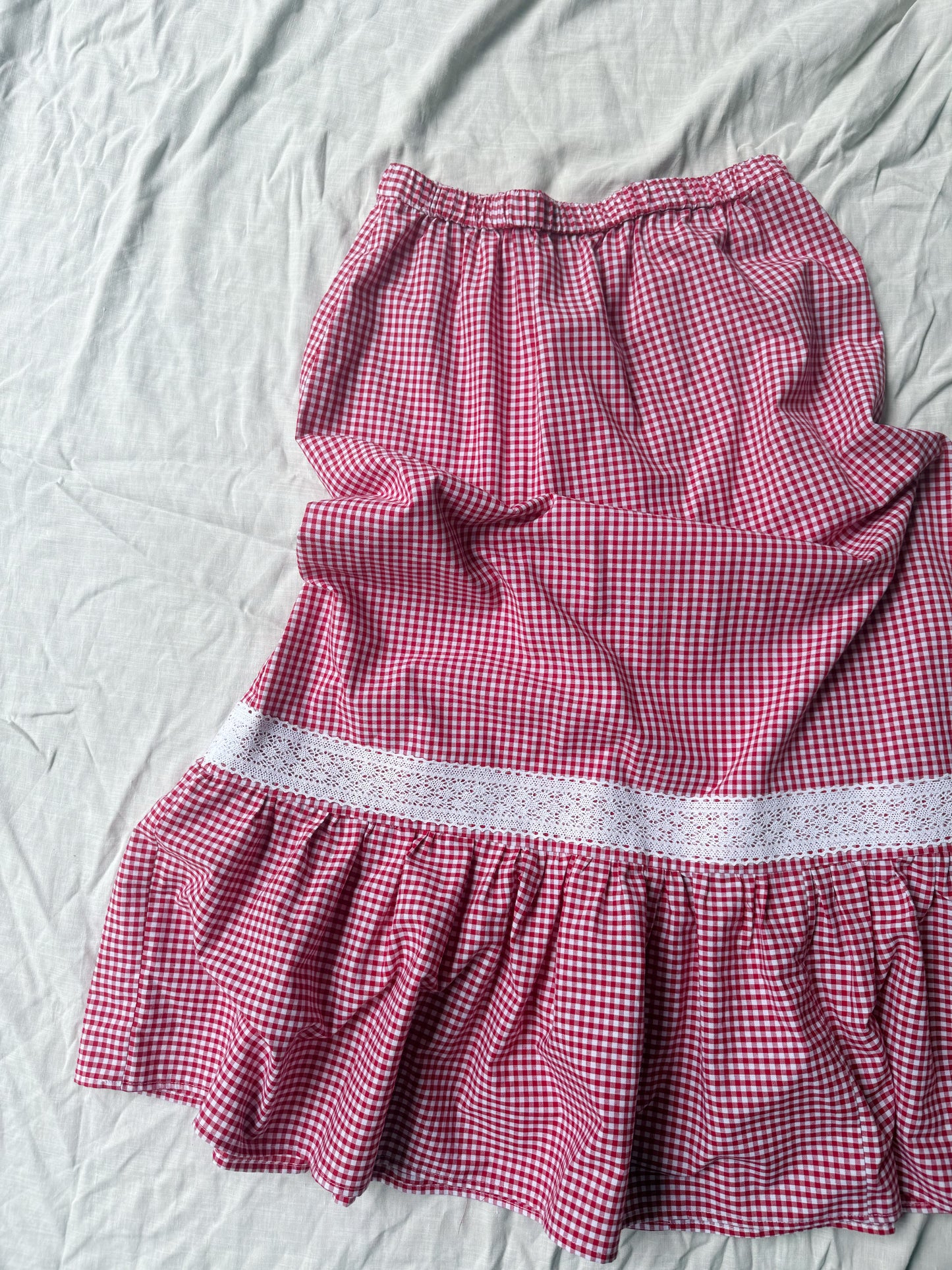 ANYA SKIRT RED GINGHAM