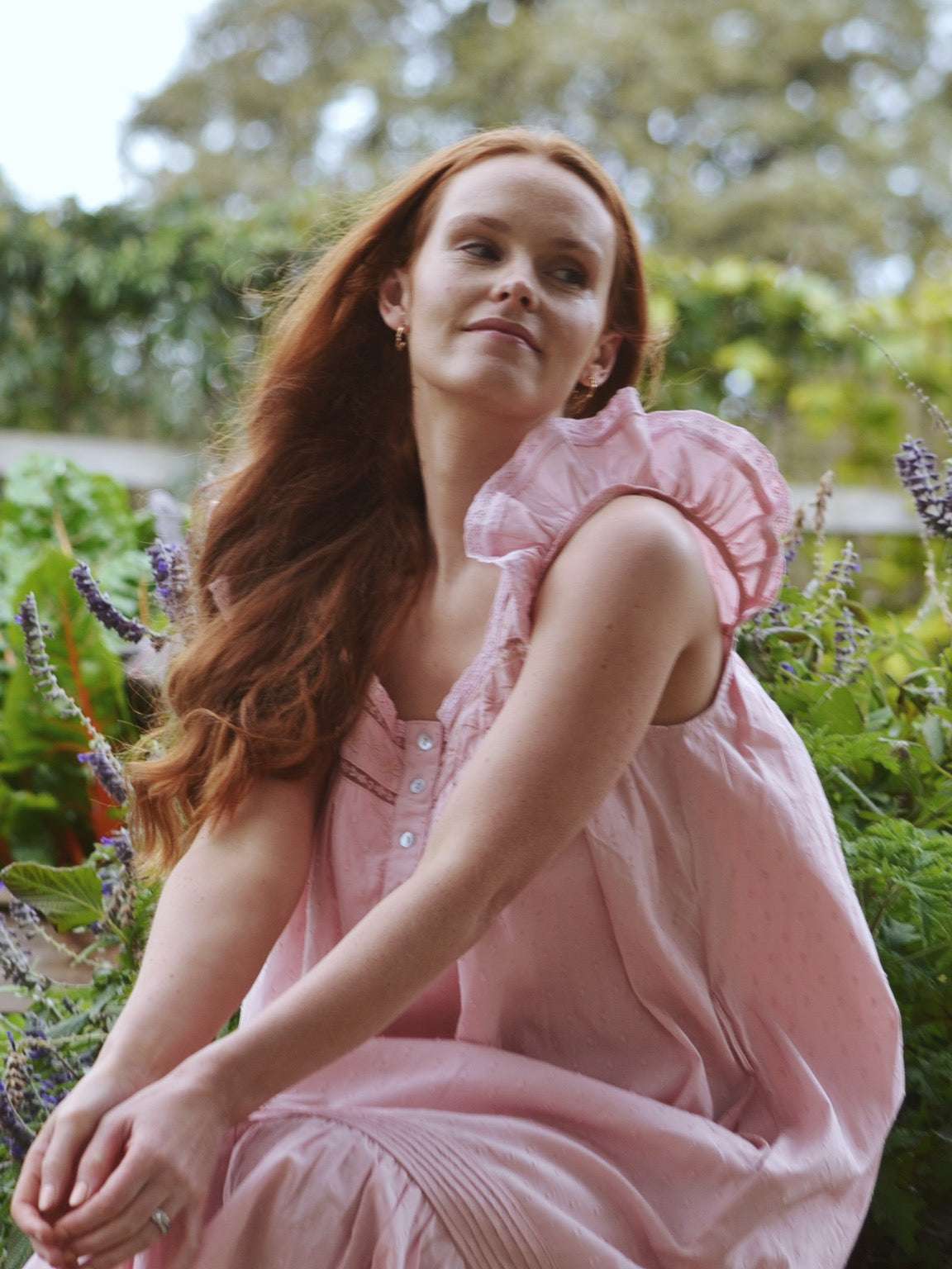 100% RECYCLED COTTON - ALICE DRESS -  PASTEL PINK