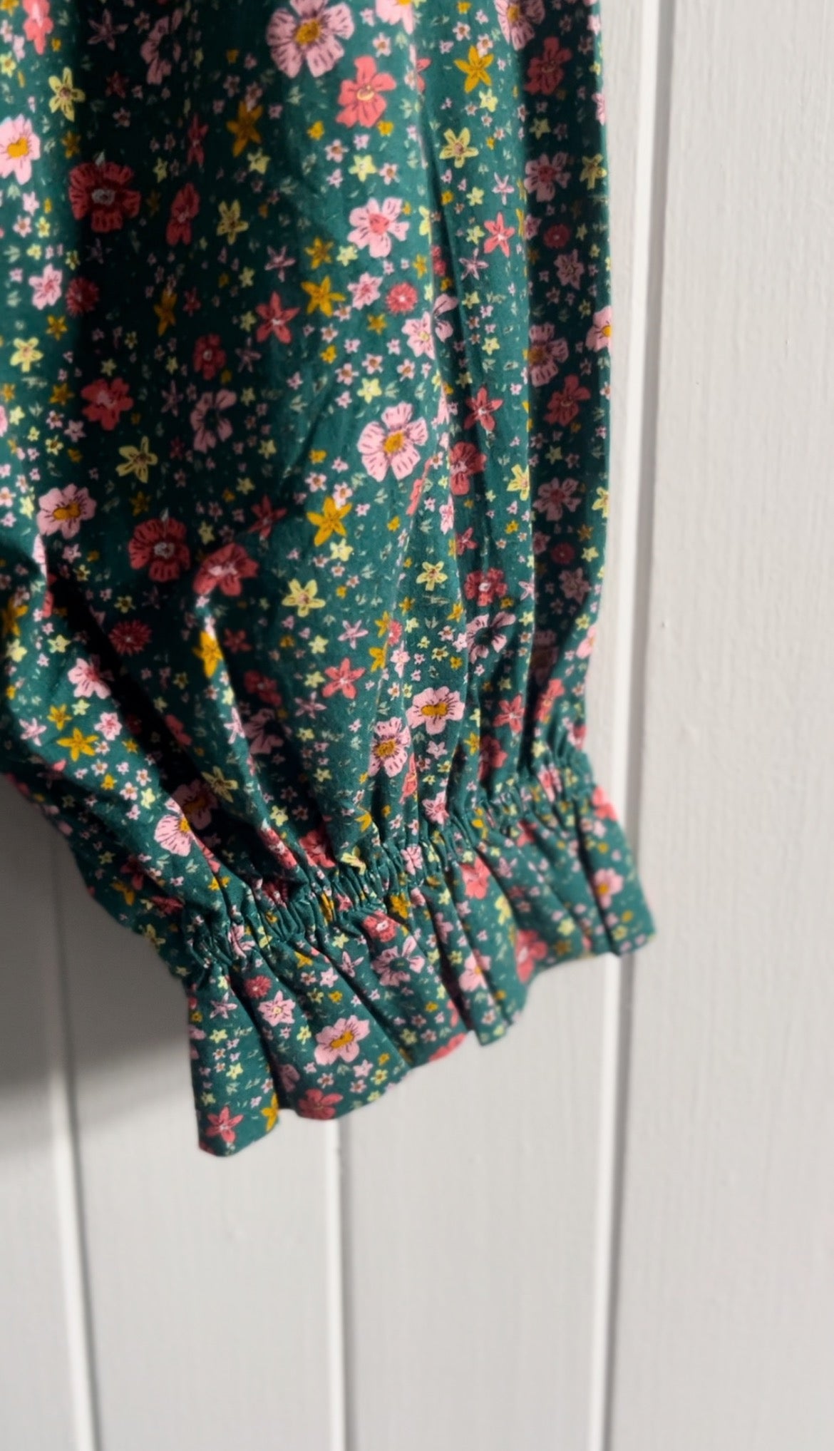 PRELOVED - BRAMWELL DRESS DITSY FLORAL TEAL PINK POPLIN XS (Copy)