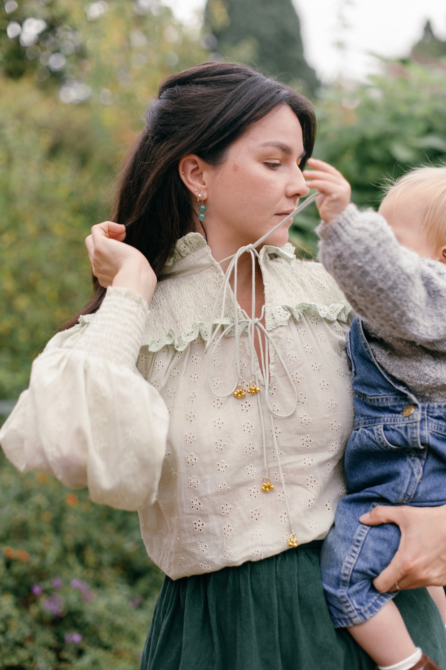 100% RECYCLED COTTON - BAMBI BLOUSE LIGHT MINT GREEN