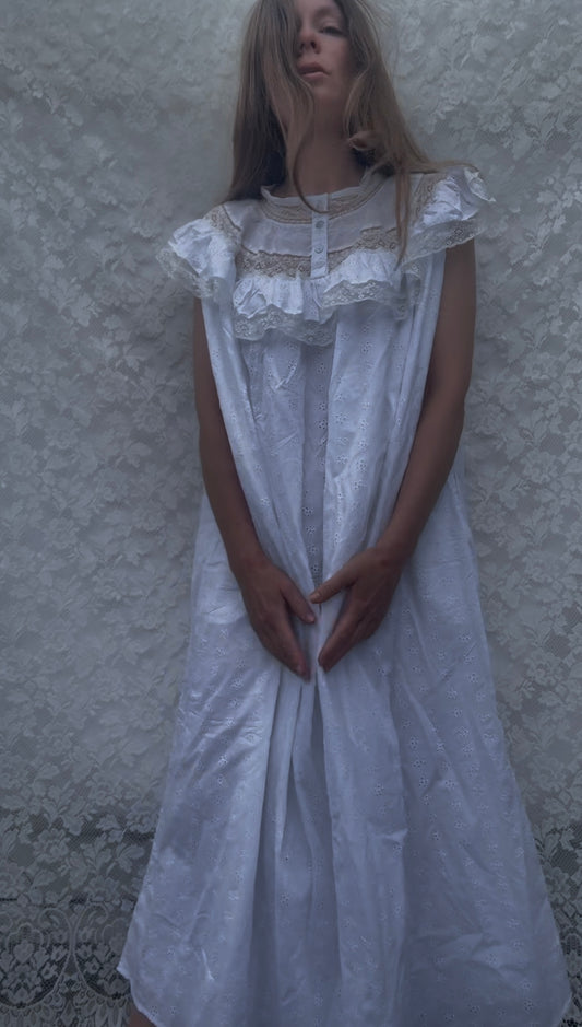 SMALL RESTOCK - 100% RECYCLED COTTON - REVERIE DRESS WHITE