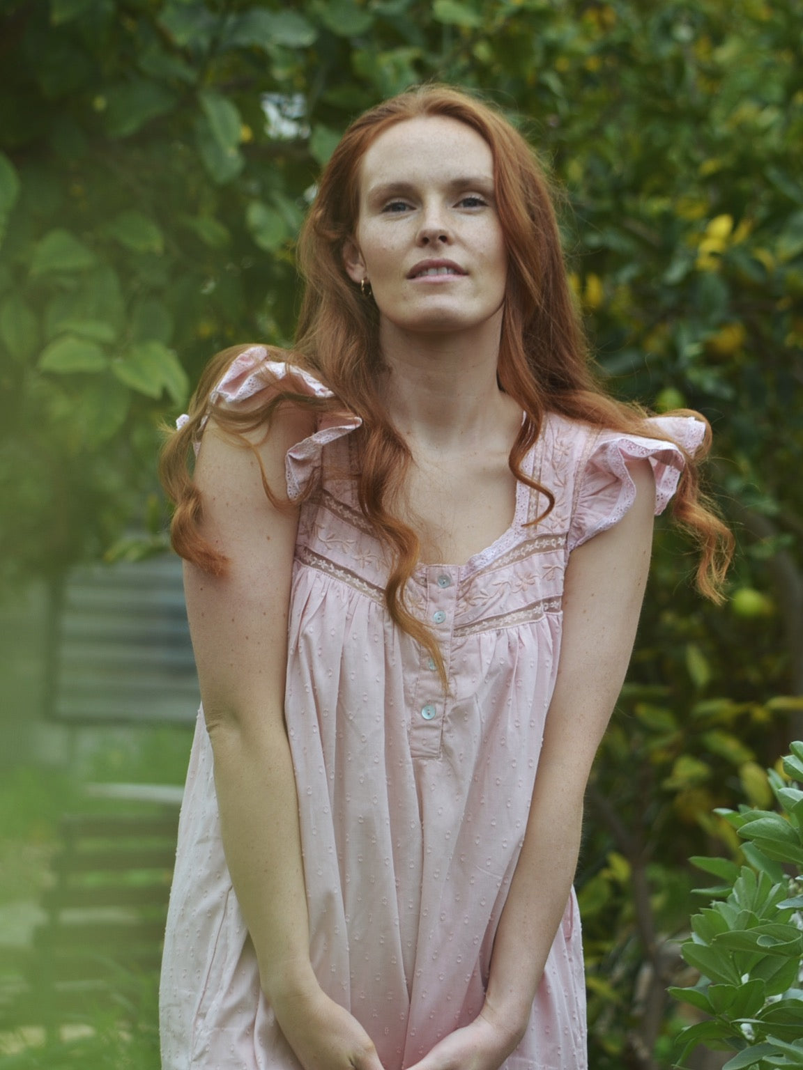 100% RECYCLED COTTON - ALICE DRESS -  PASTEL PINK