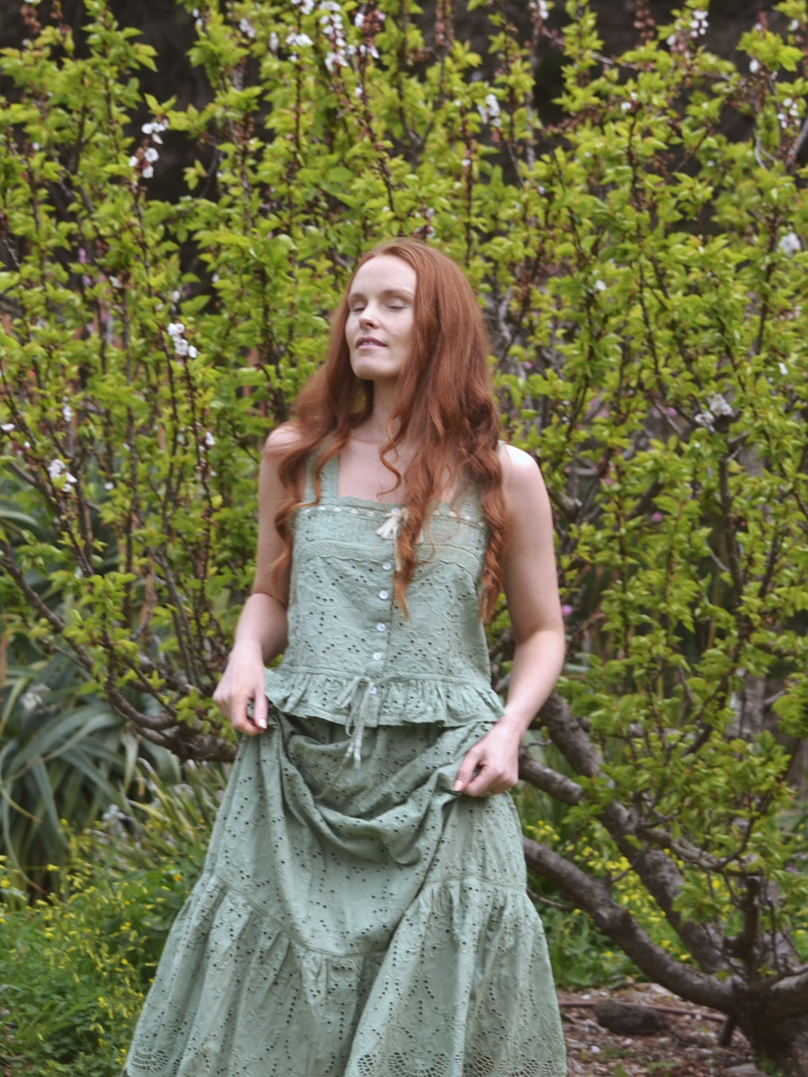 100% RECYCLED COTTON - ETIENNE CAMI SAGE