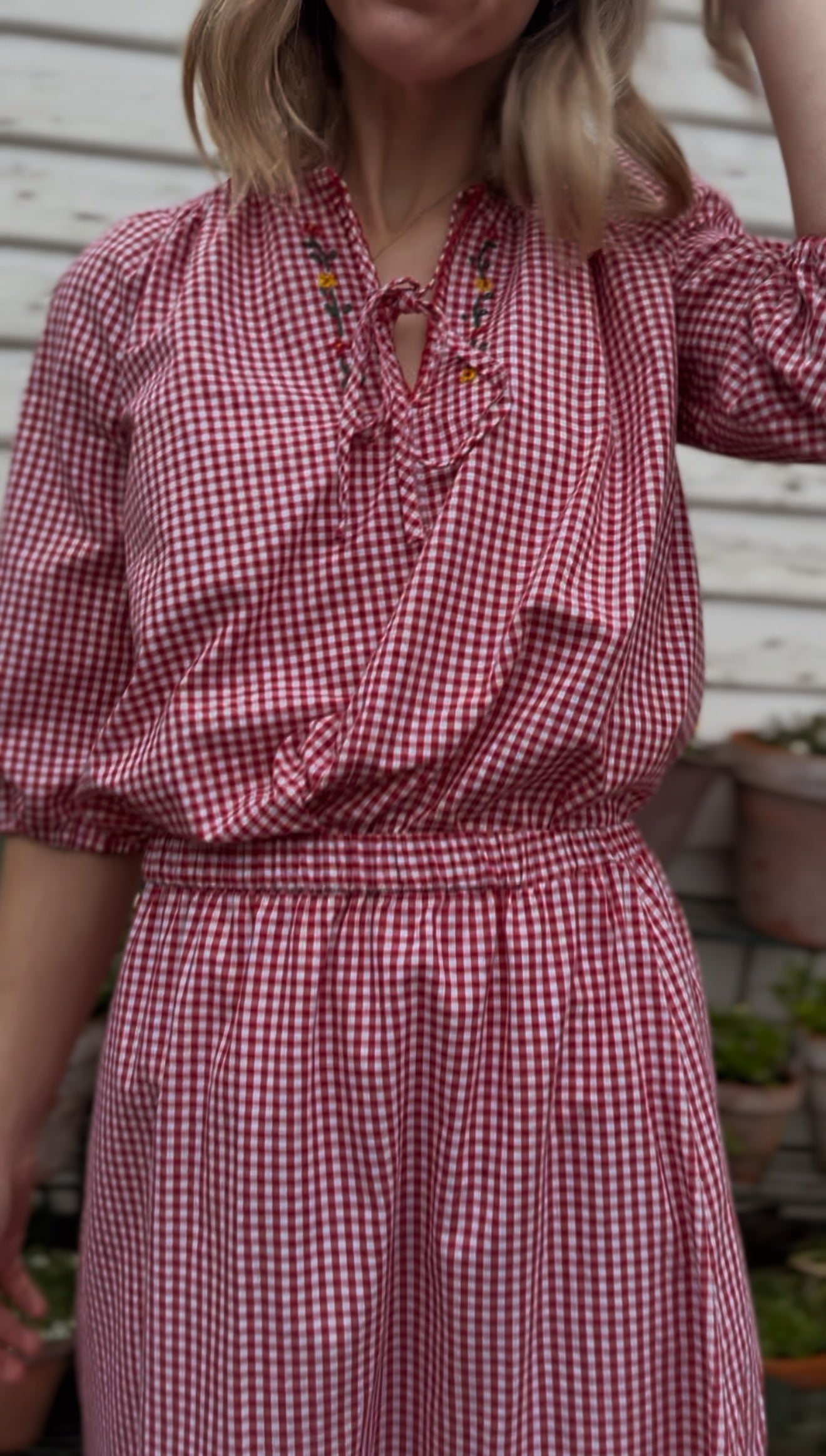 ANYA SKIRT RED GINGHAM