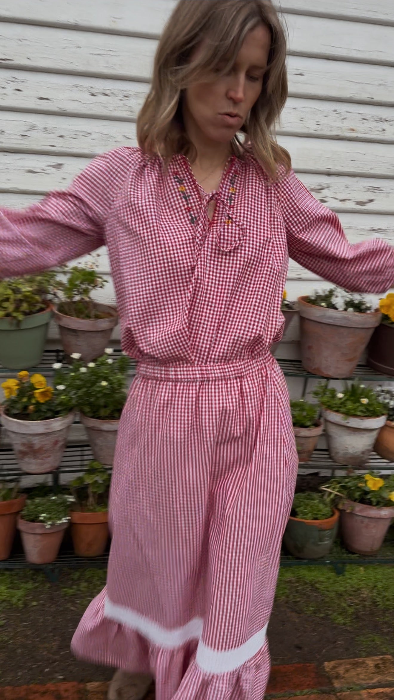 ANYA SKIRT RED GINGHAM