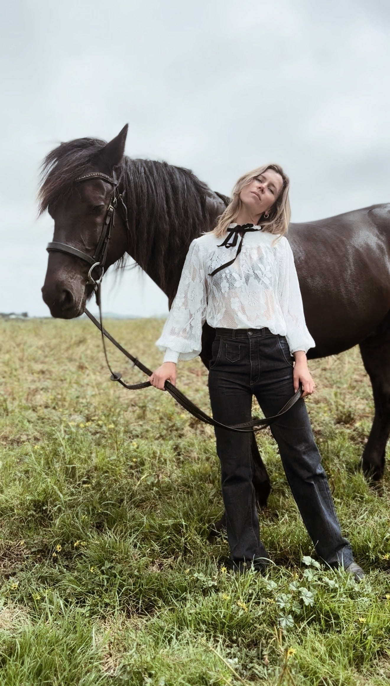 CELESTE CROCHET COTTON BLOUSE WHITE
