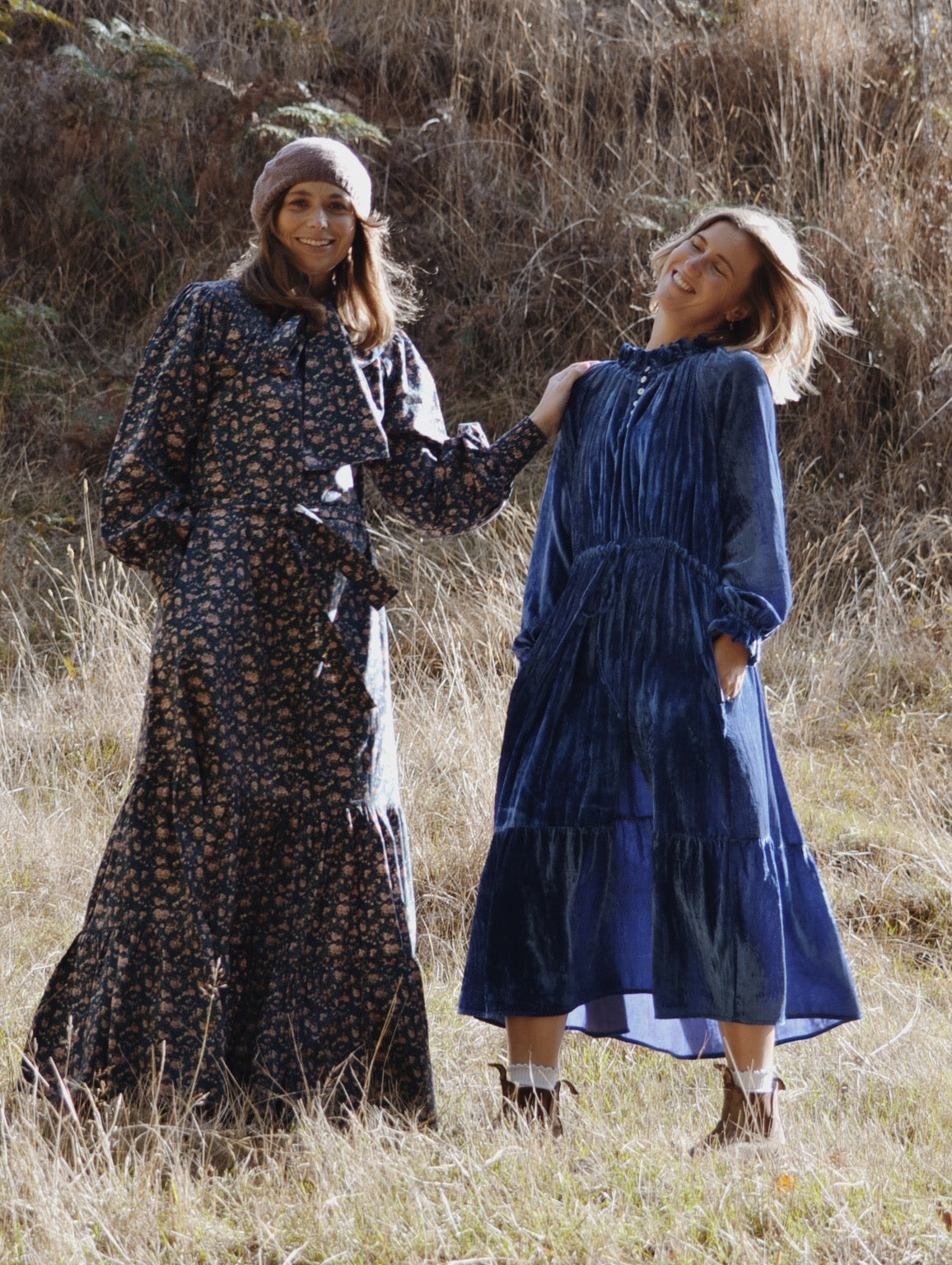 PRAIRIE DRESS BLUE VELVET