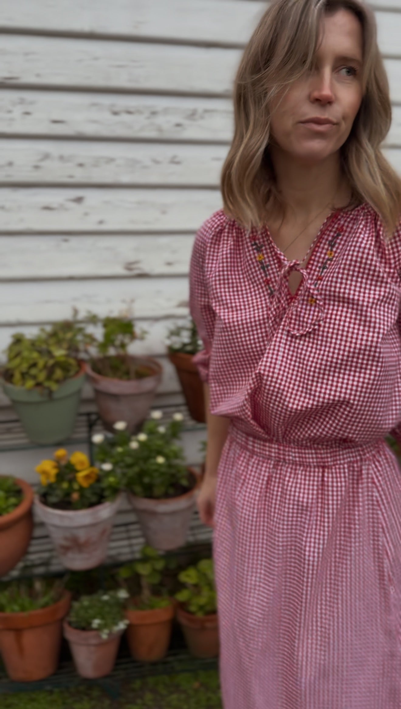 ANYA SKIRT RED GINGHAM
