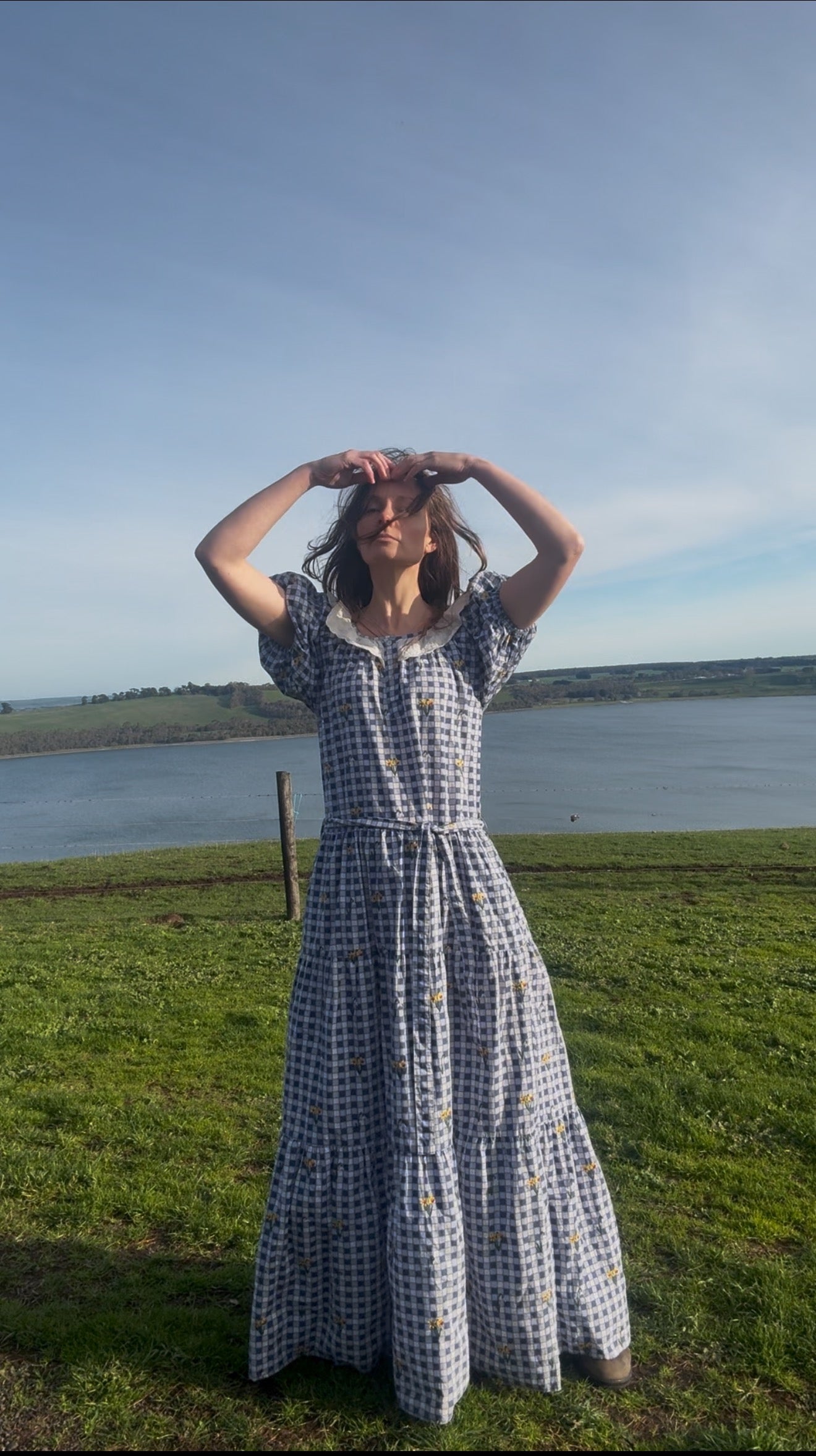 100% RECYCLED COTTON - DELPHINIUM BLUE GINGHAM