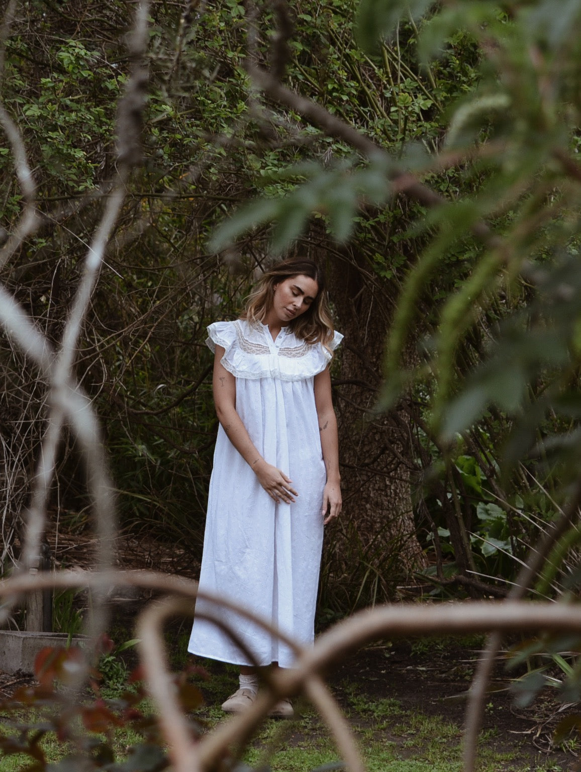 SMALL RESTOCK - 100% RECYCLED COTTON - REVERIE DRESS WHITE