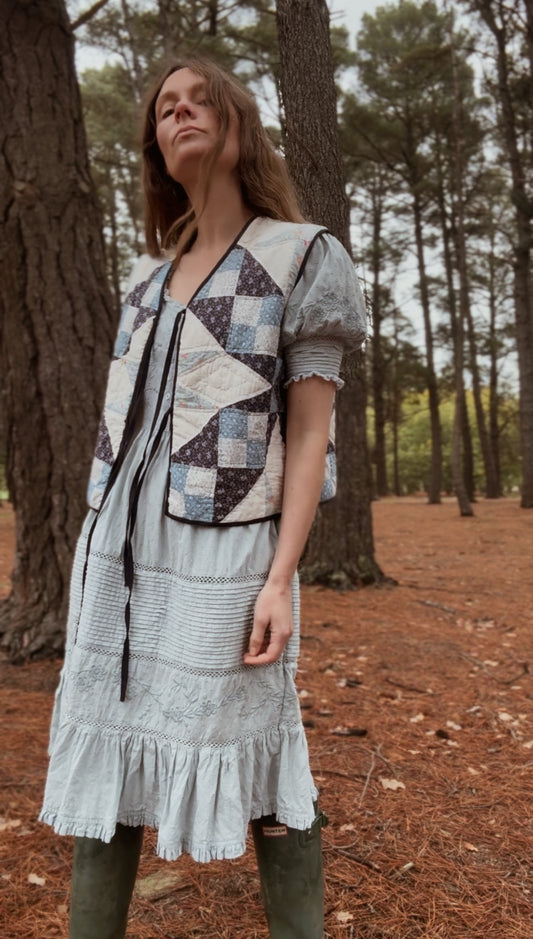 ONE OF A KIND REWORKED PATCHWORK VEST S-L
