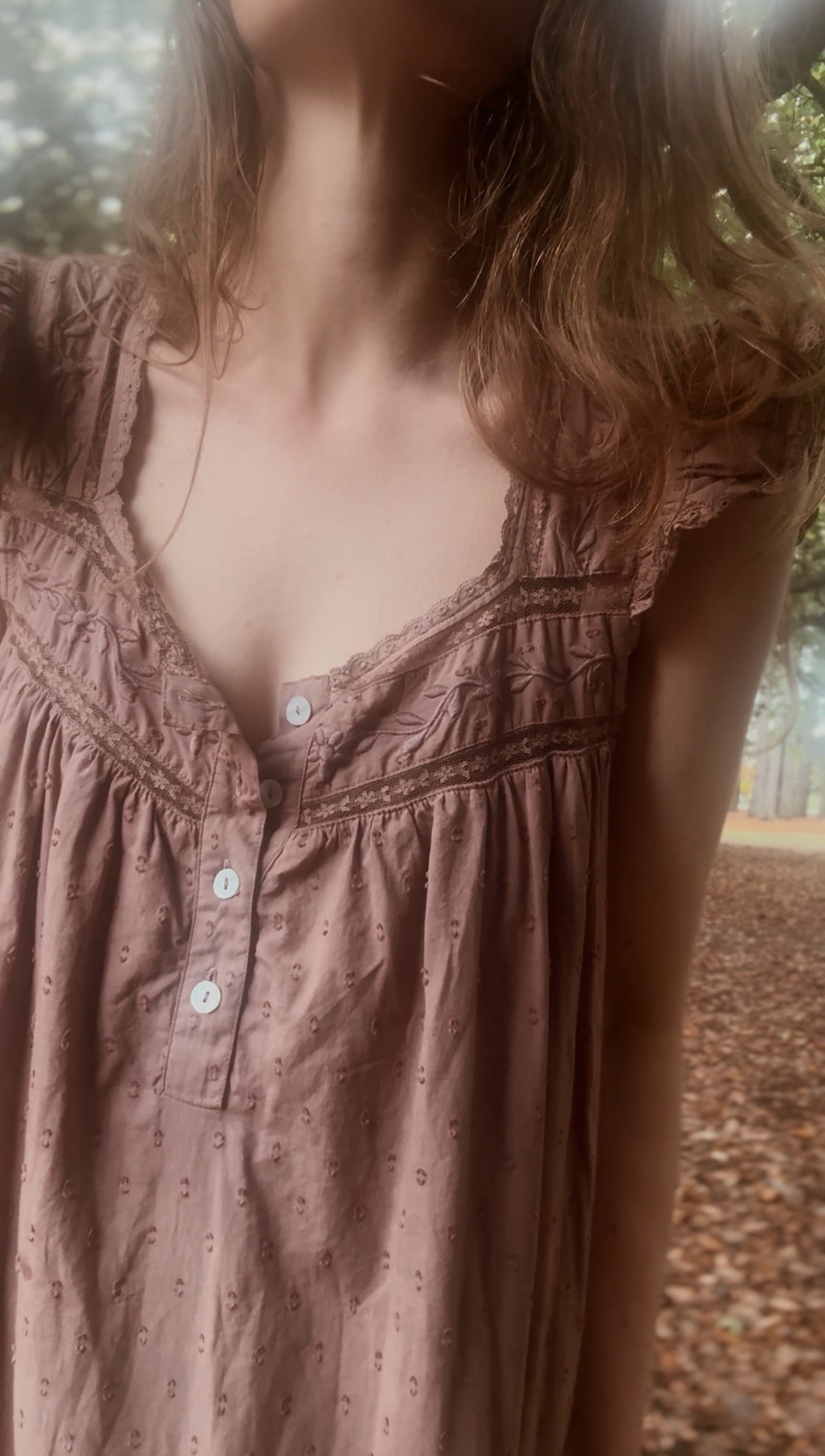 ONE ONLY - 100% RECYCLED COTTON - ALICE DRESS -  CHOCOLATE XS