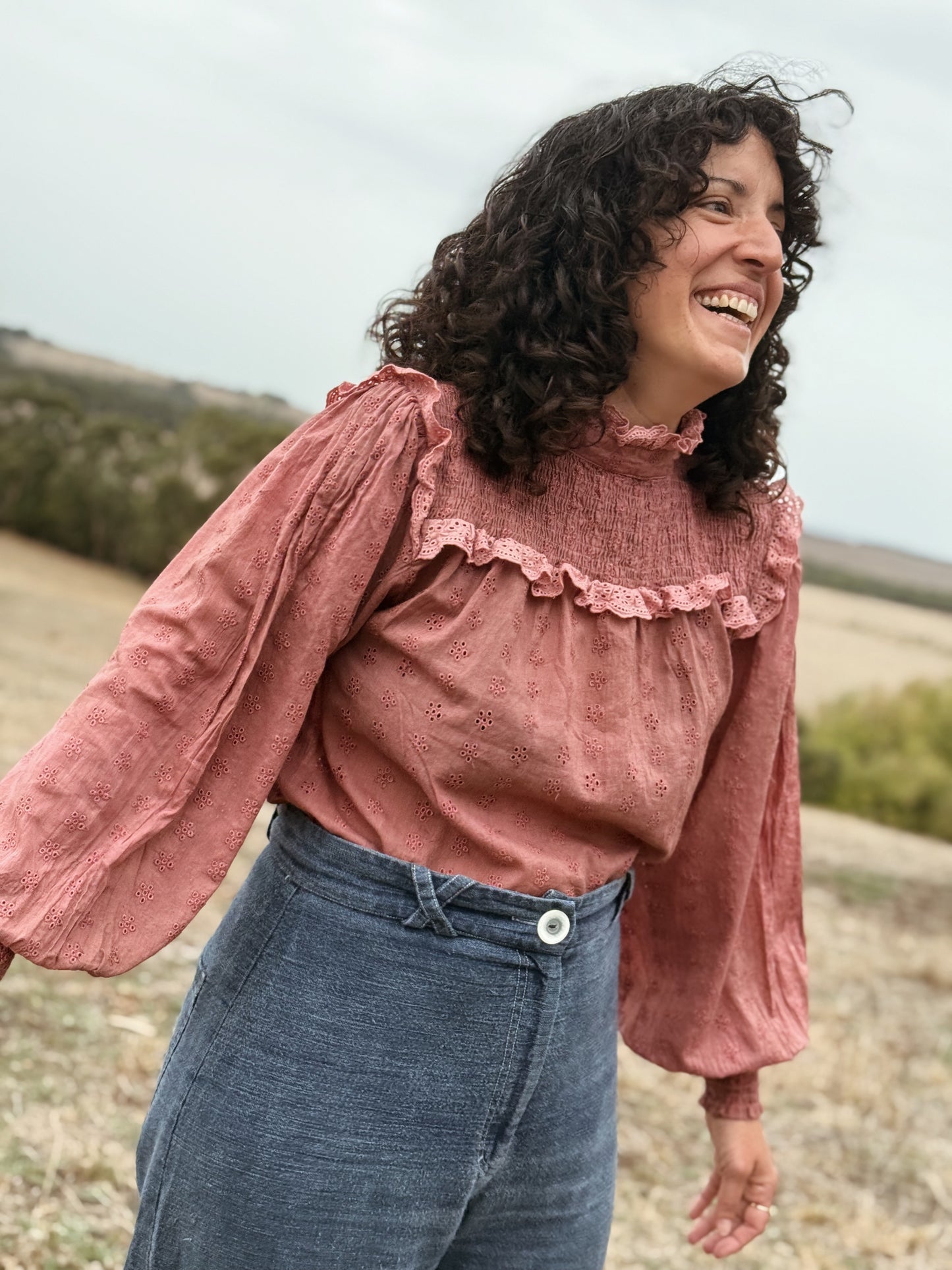 100% RECYCLED COTTON - BAMBI BLOUSE WASHED DUSTY PINK