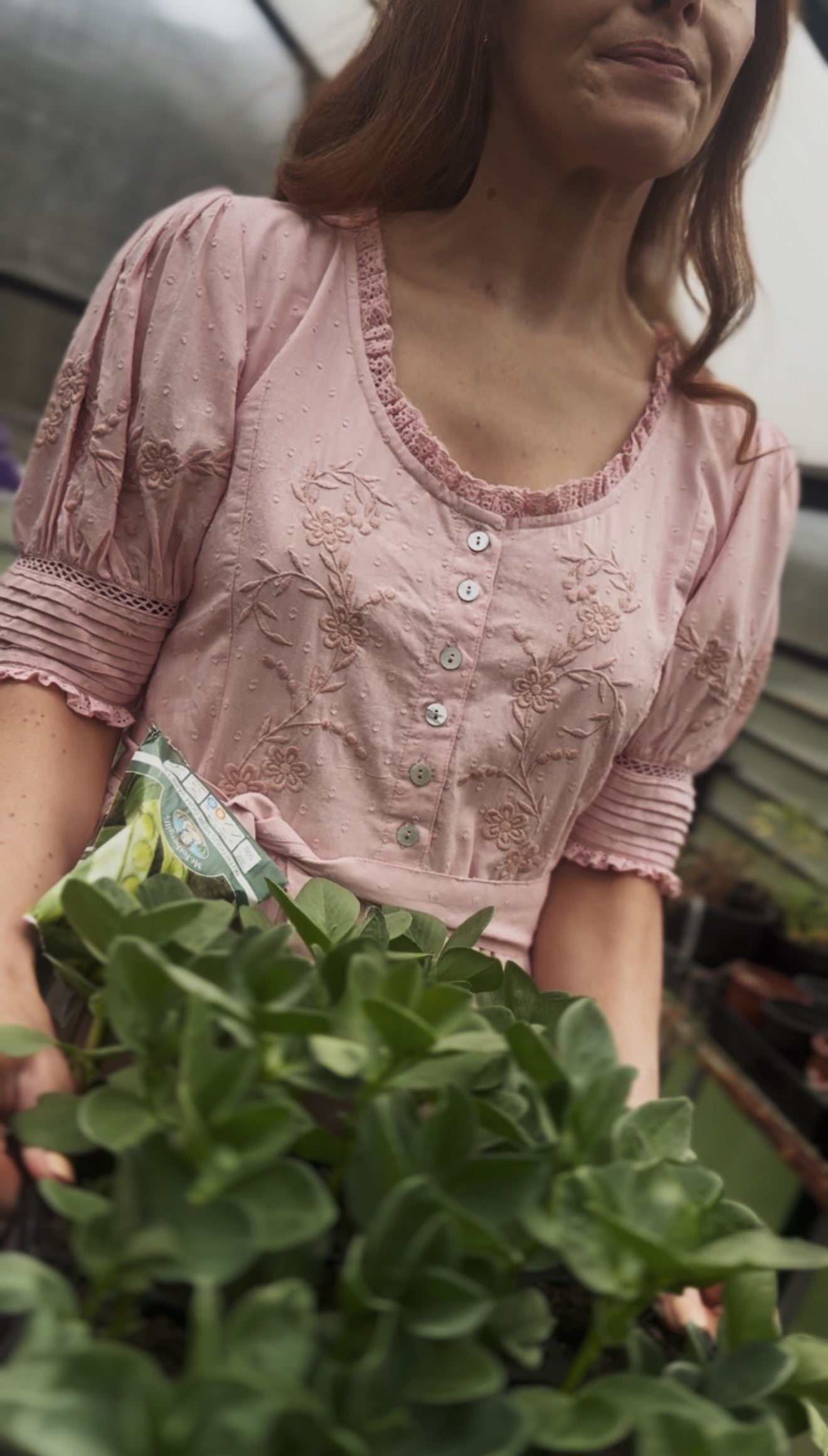 100% RECYCLED COTTON - FAUSTINE DRESS PASTEL PINK