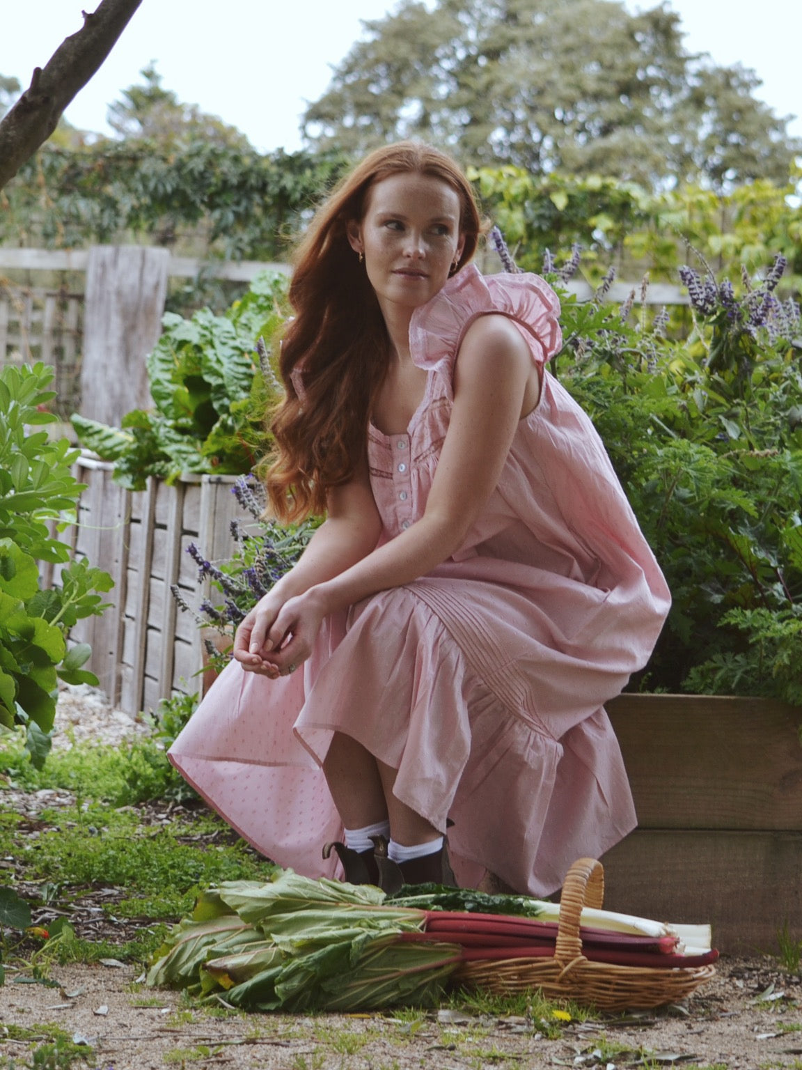 100% RECYCLED COTTON - ALICE DRESS -  PASTEL PINK