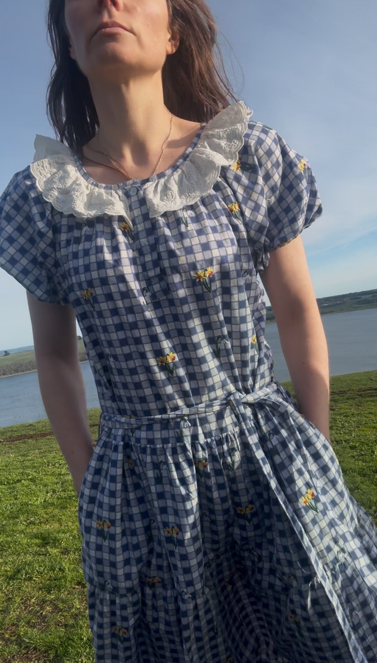 100% RECYCLED COTTON - DELPHINIUM BLUE GINGHAM