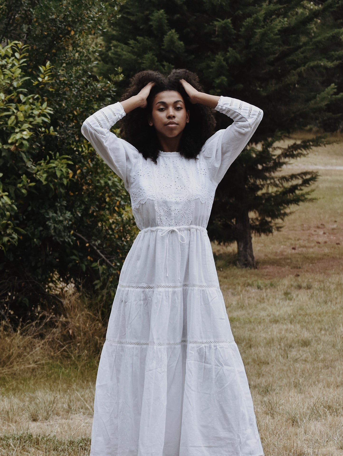 SAINSBURY COTTON LACE DRESS WHITE