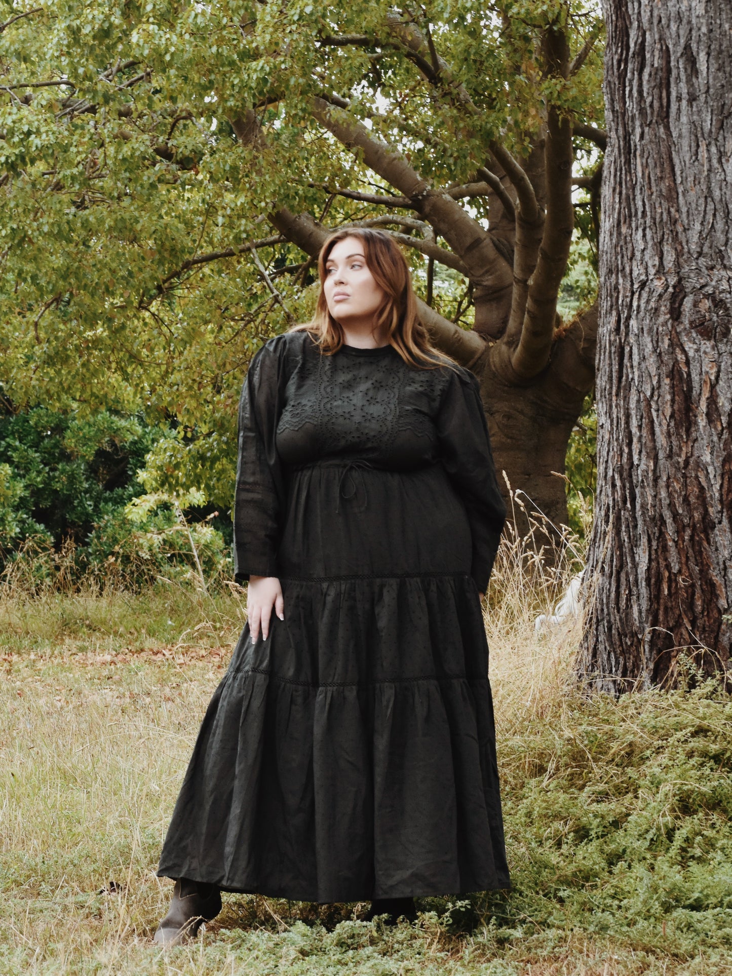 SAINSBURY COTTON LACE DRESS WASHED BLACK