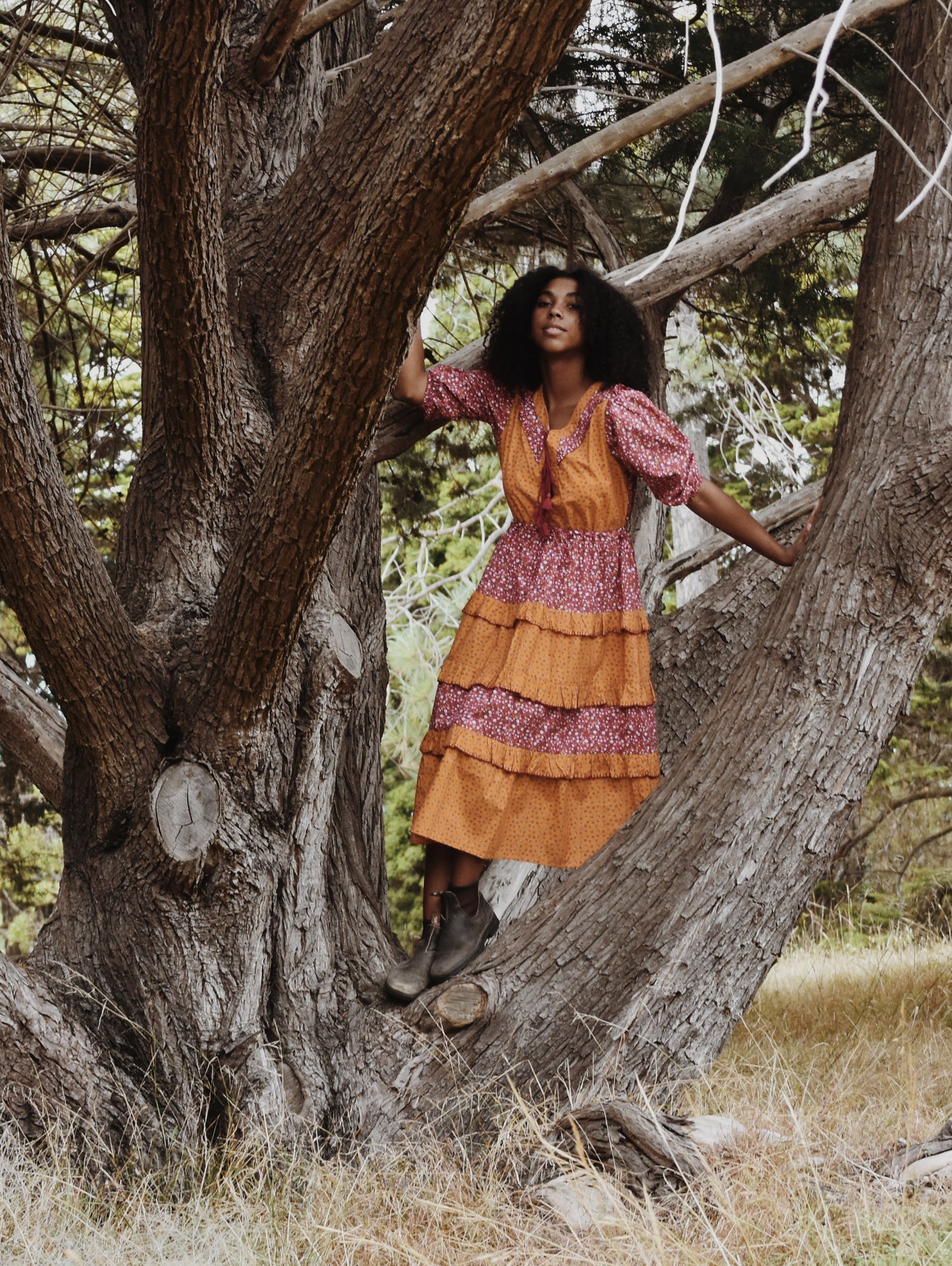 100% RECYCLED COTTON - THEA DRESS DITSY PATCHWORK