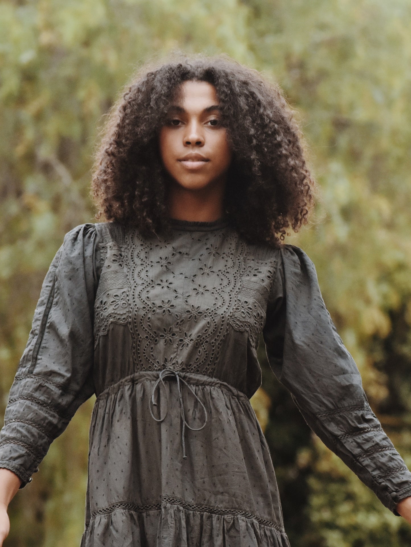 SAINSBURY COTTON LACE DRESS WASHED BLACK