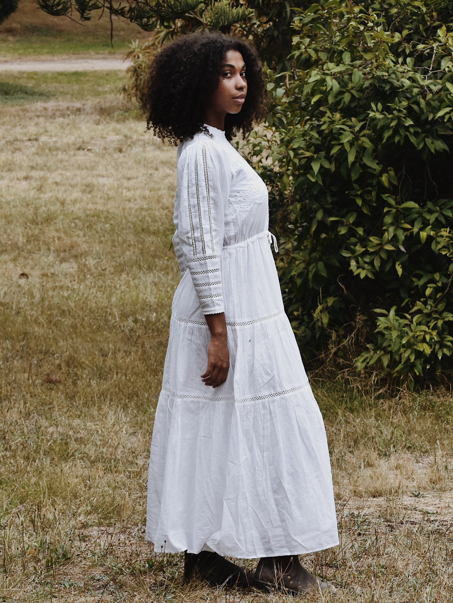 SAINSBURY COTTON LACE DRESS WHITE