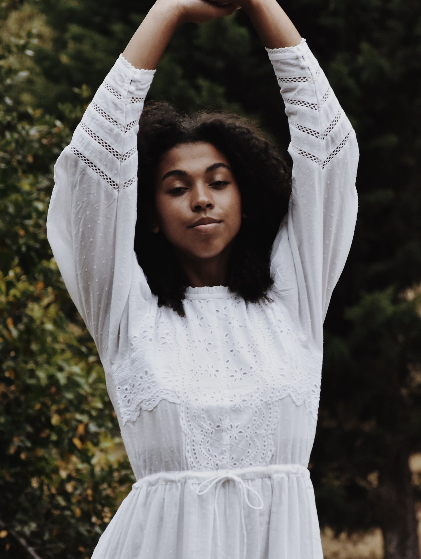 SAINSBURY COTTON LACE DRESS WHITE