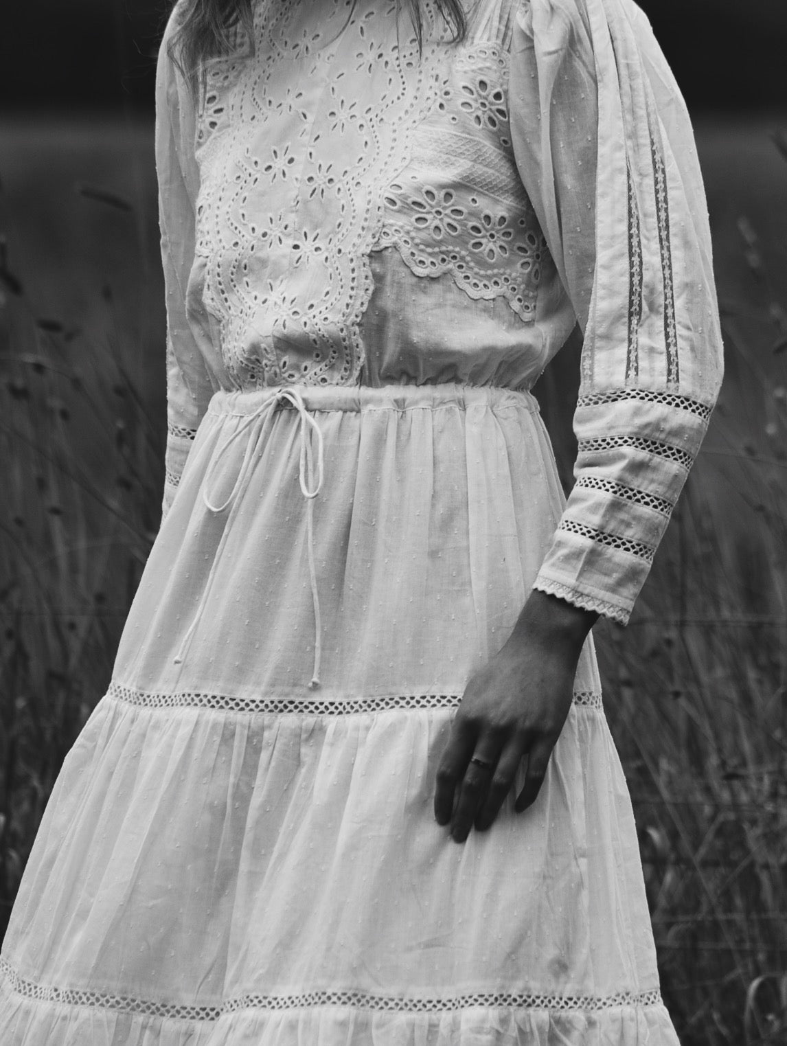 SAINSBURY COTTON LACE DRESS WHITE