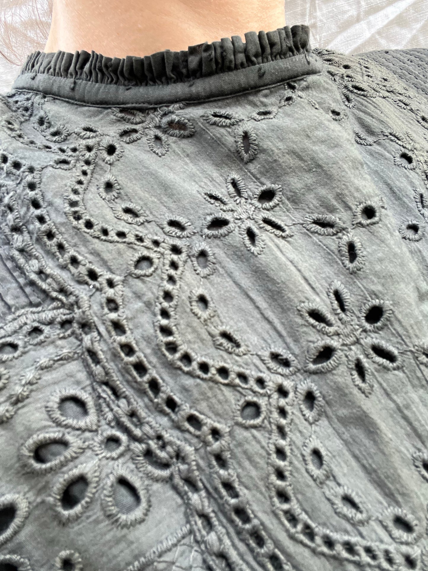 SAINSBURY COTTON LACE DRESS WASHED BLACK