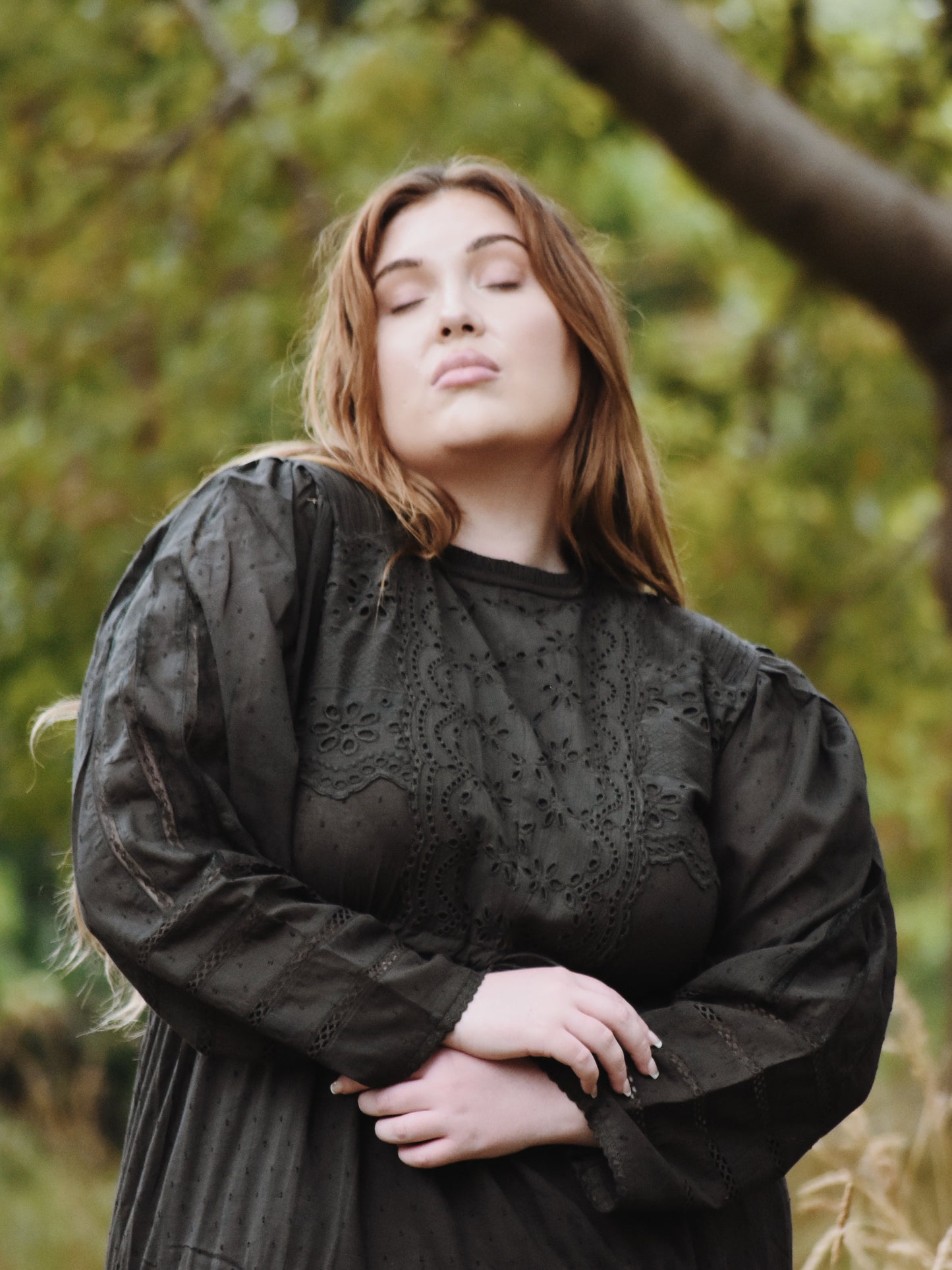 SAINSBURY COTTON LACE DRESS WASHED BLACK