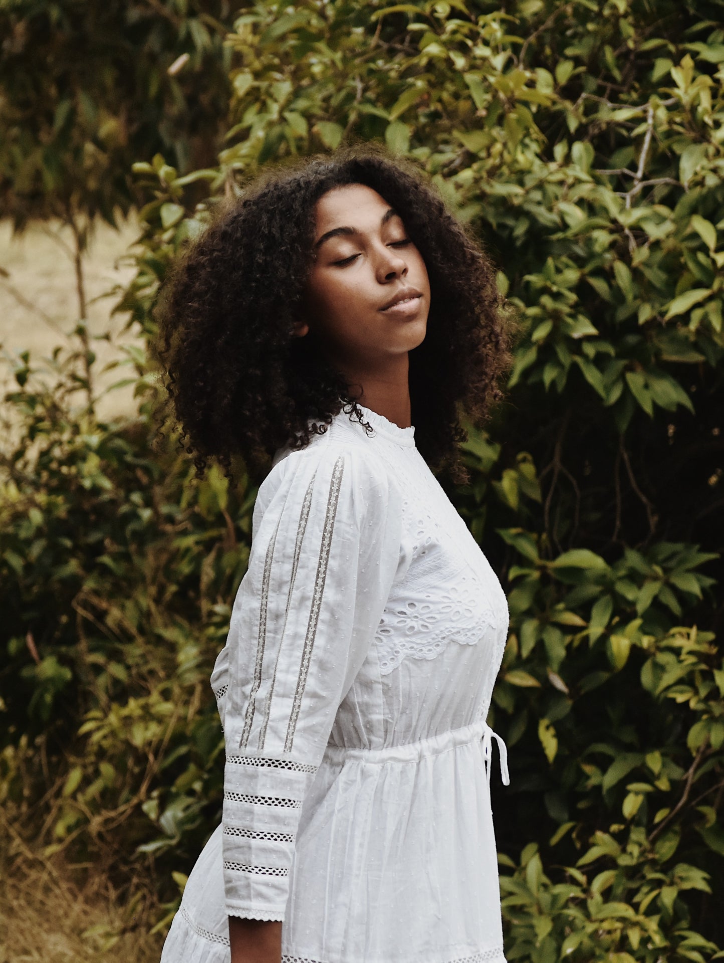 SAINSBURY COTTON LACE DRESS WHITE