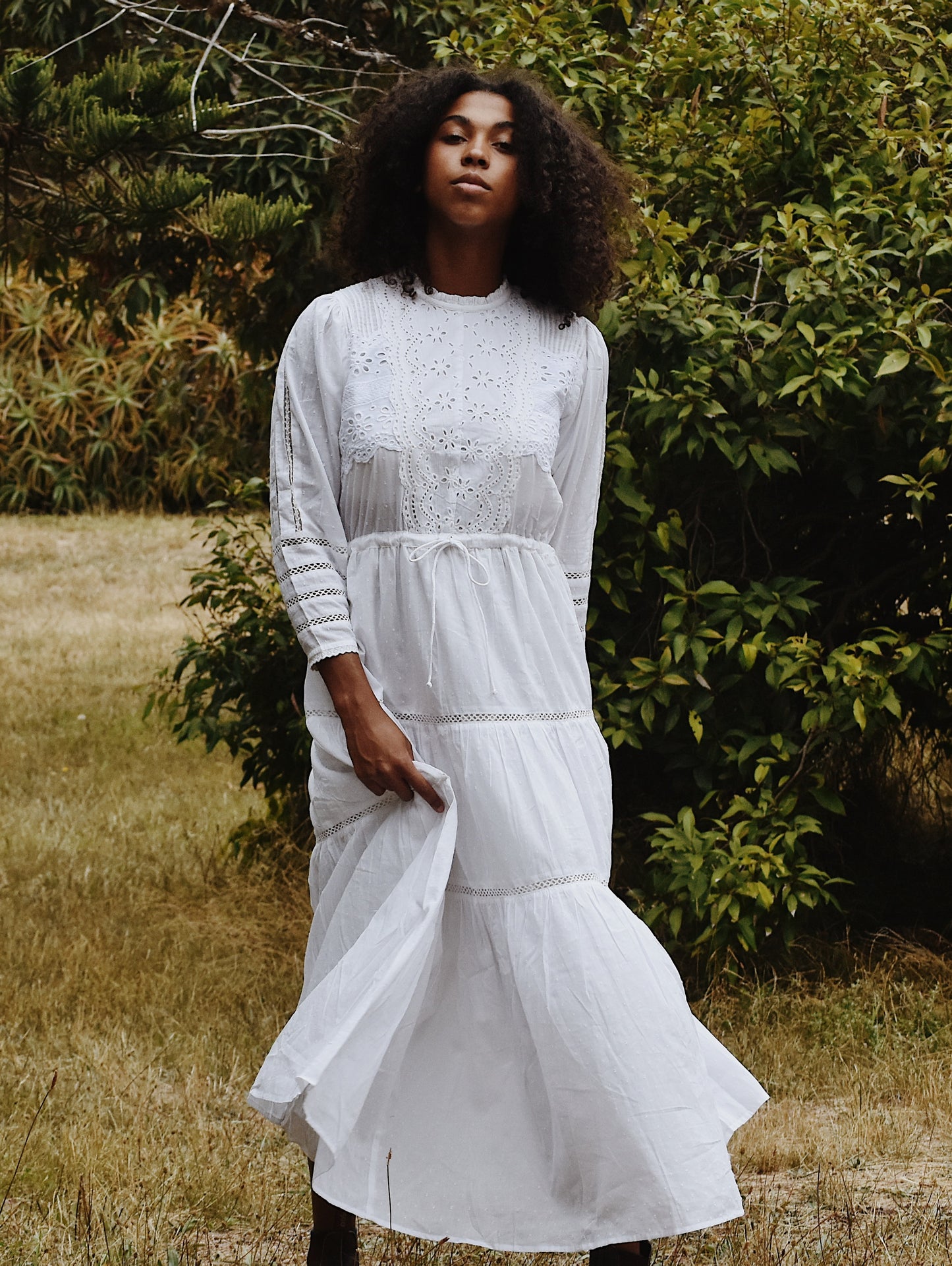 SAINSBURY COTTON LACE DRESS WHITE