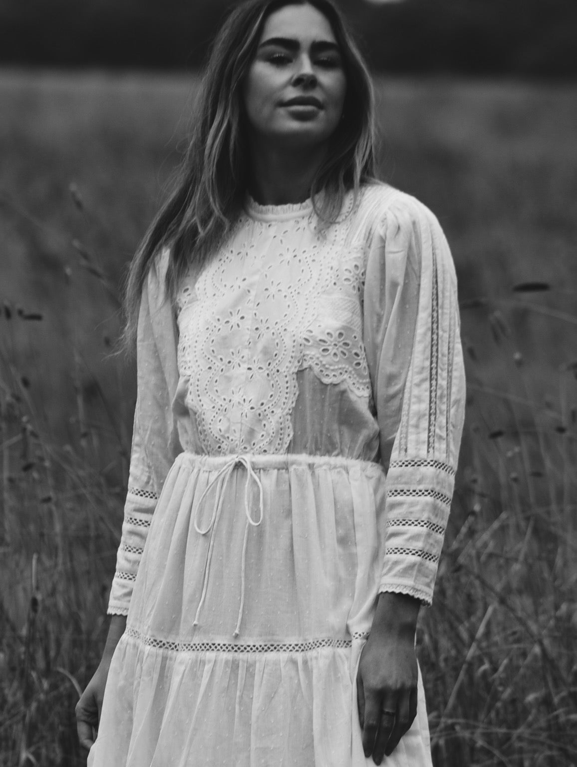 SAINSBURY COTTON LACE DRESS WHITE