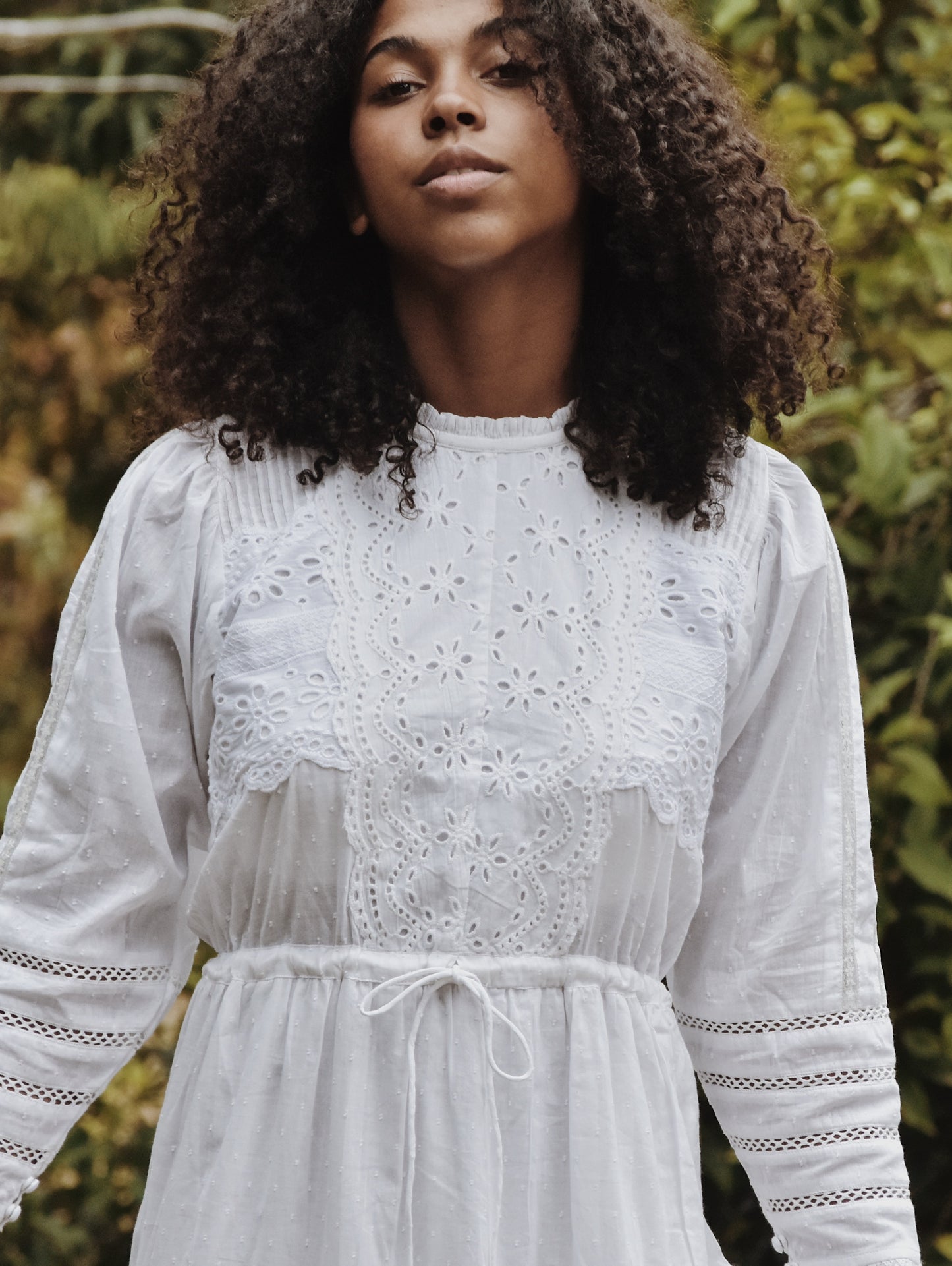 SAINSBURY COTTON LACE DRESS WHITE