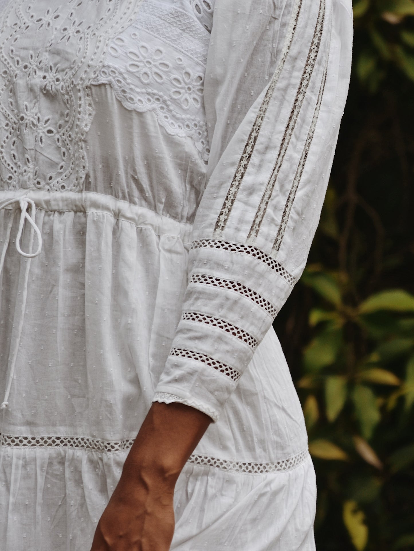 SAINSBURY COTTON LACE DRESS WHITE