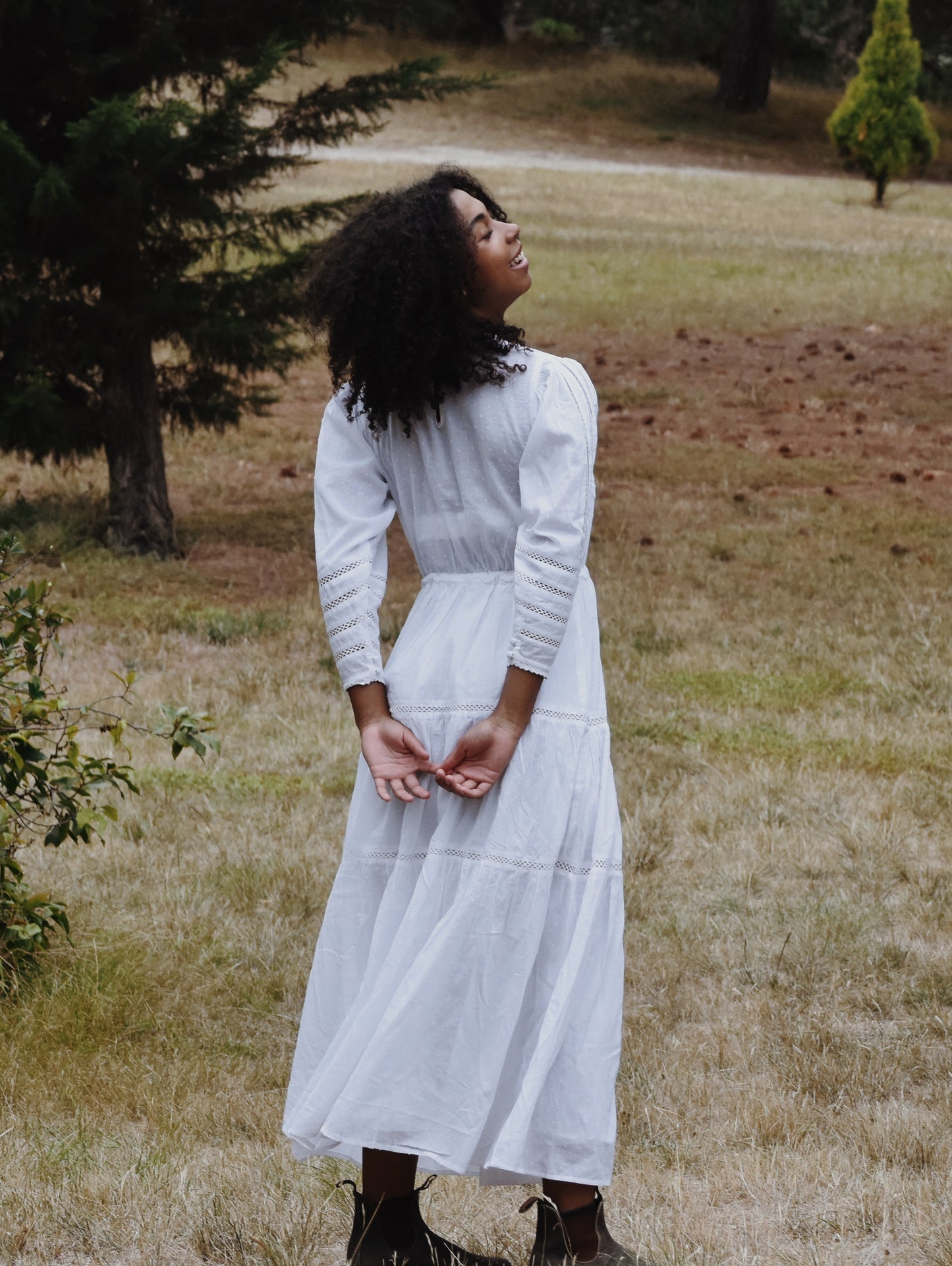 SAINSBURY COTTON LACE DRESS WHITE