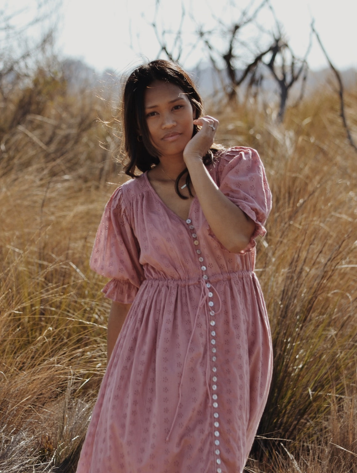 WINSLOW DUSTY PINK COTTON LACE