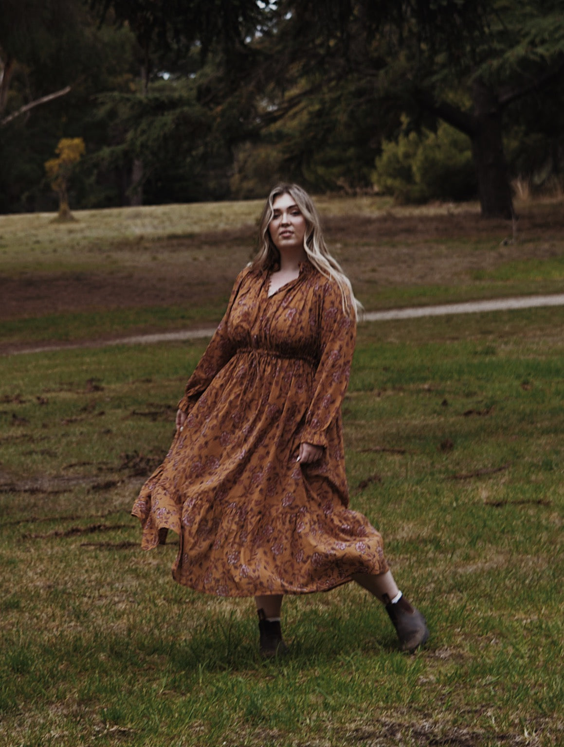 PRAIRIE DRESS ITOH PEONY HAND PAINTED PRINT