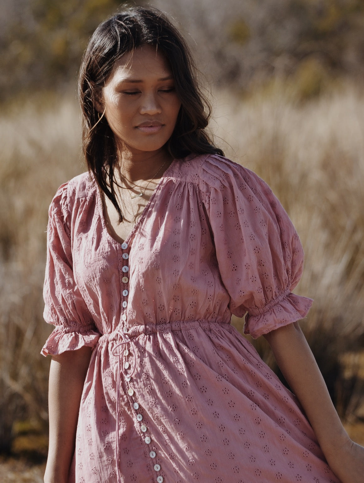 WINSLOW DUSTY PINK COTTON LACE