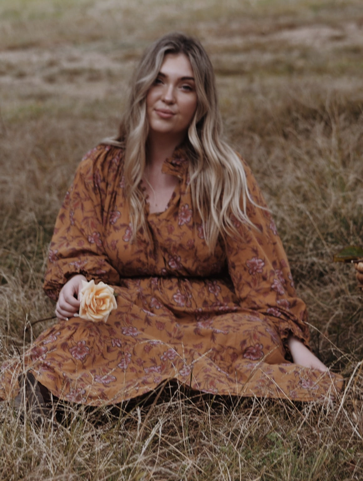 PRAIRIE DRESS ITOH PEONY HAND PAINTED PRINT