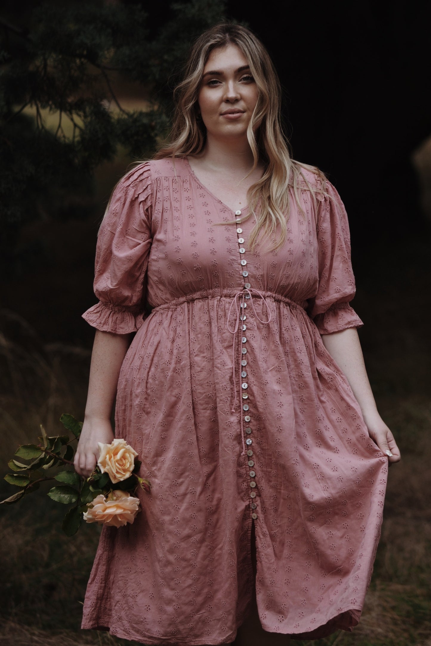 WINSLOW DUSTY PINK COTTON LACE