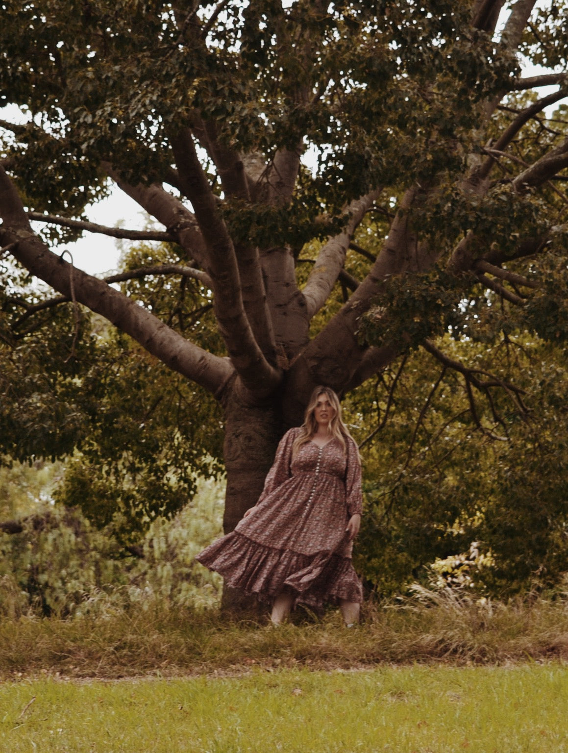 SMALL RESTOCK - MAÈLI MIDI DRESS BROWN FLORAL
